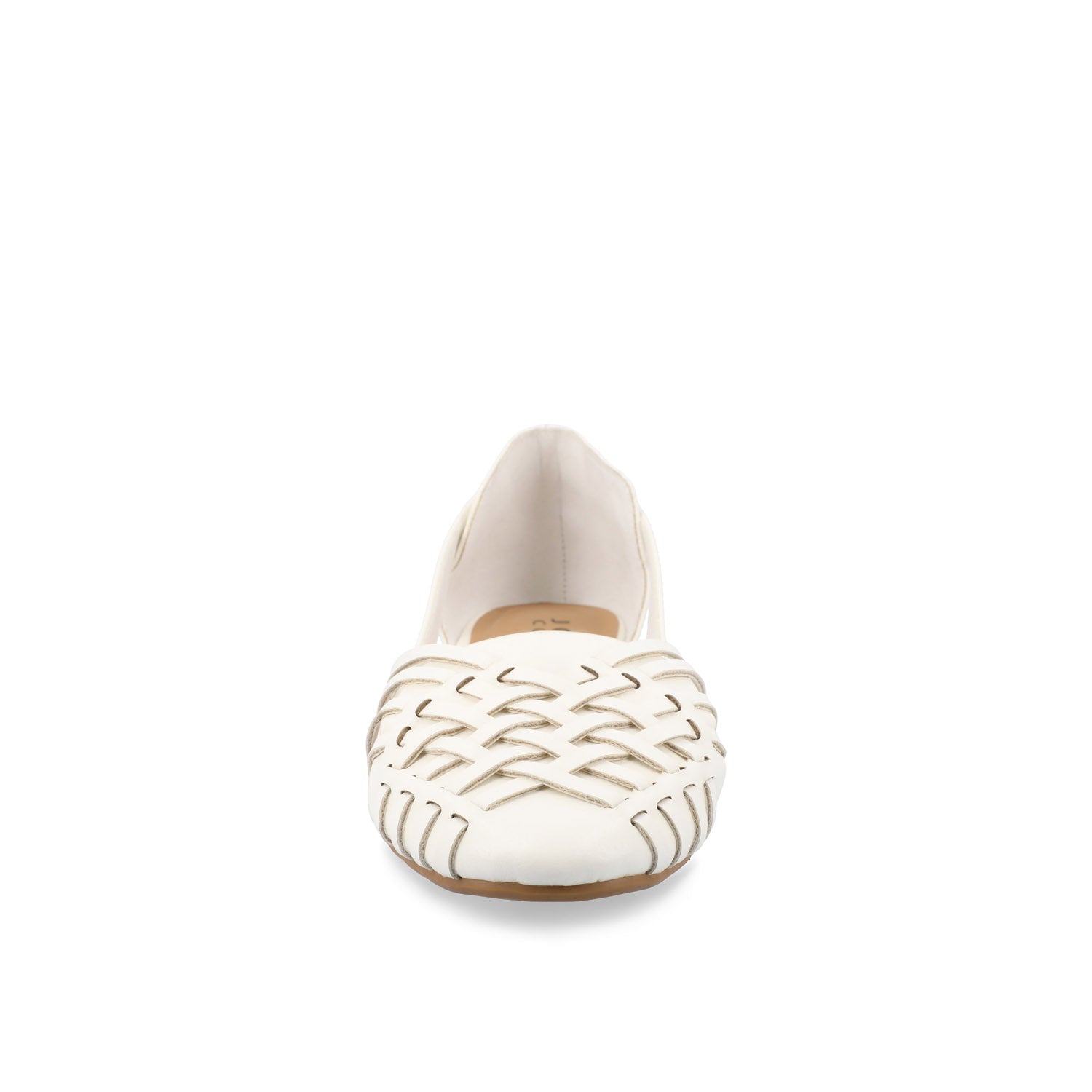 EKKO VEGAN LEATHER FLATS IN WIDE - White