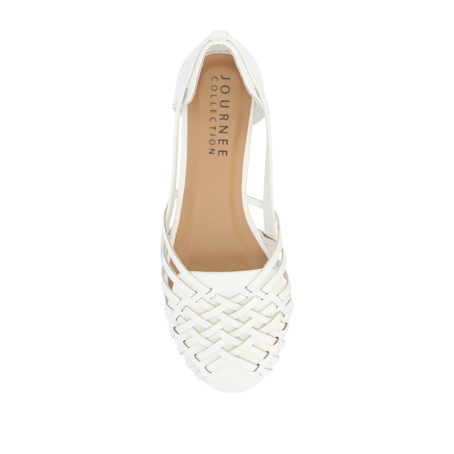 EKKO WOVEN FLATS IN VEGAN LEATHER - White PU