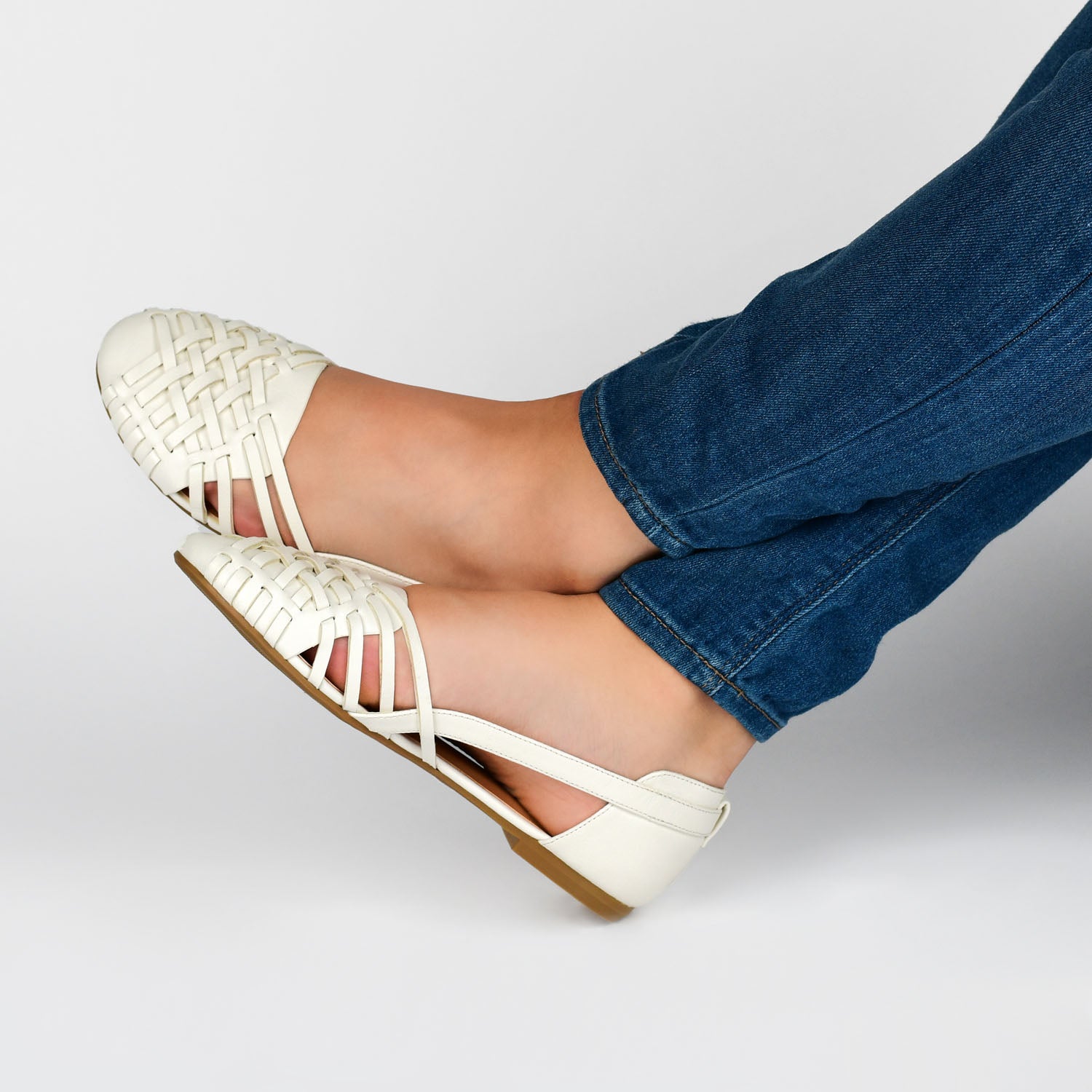 EKKO VEGAN LEATHER FLATS IN WIDE