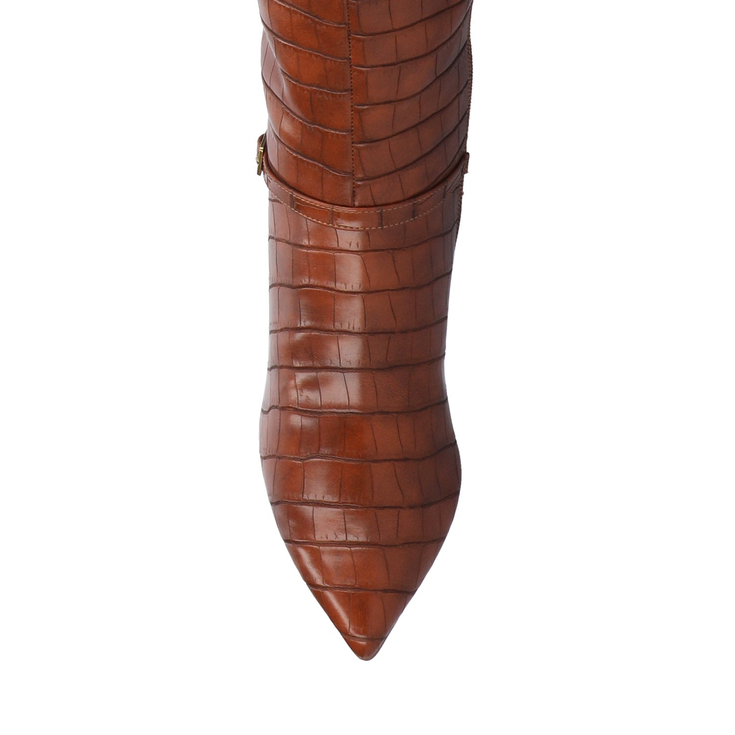 ELARA KNEE HIGH DRESS BOOTS-Croco Cognac