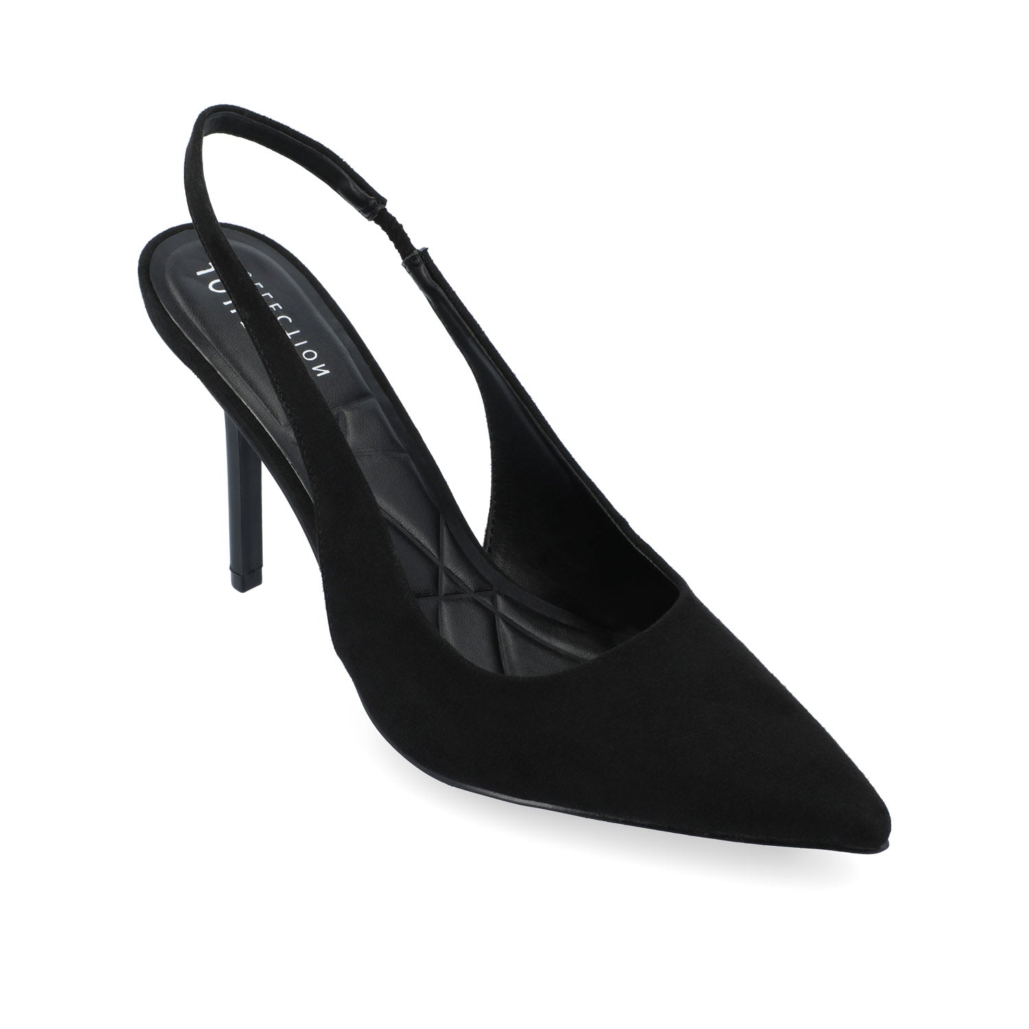 ELENNEY SLINGBACK STILETTO HEELS - Black Faux Suede