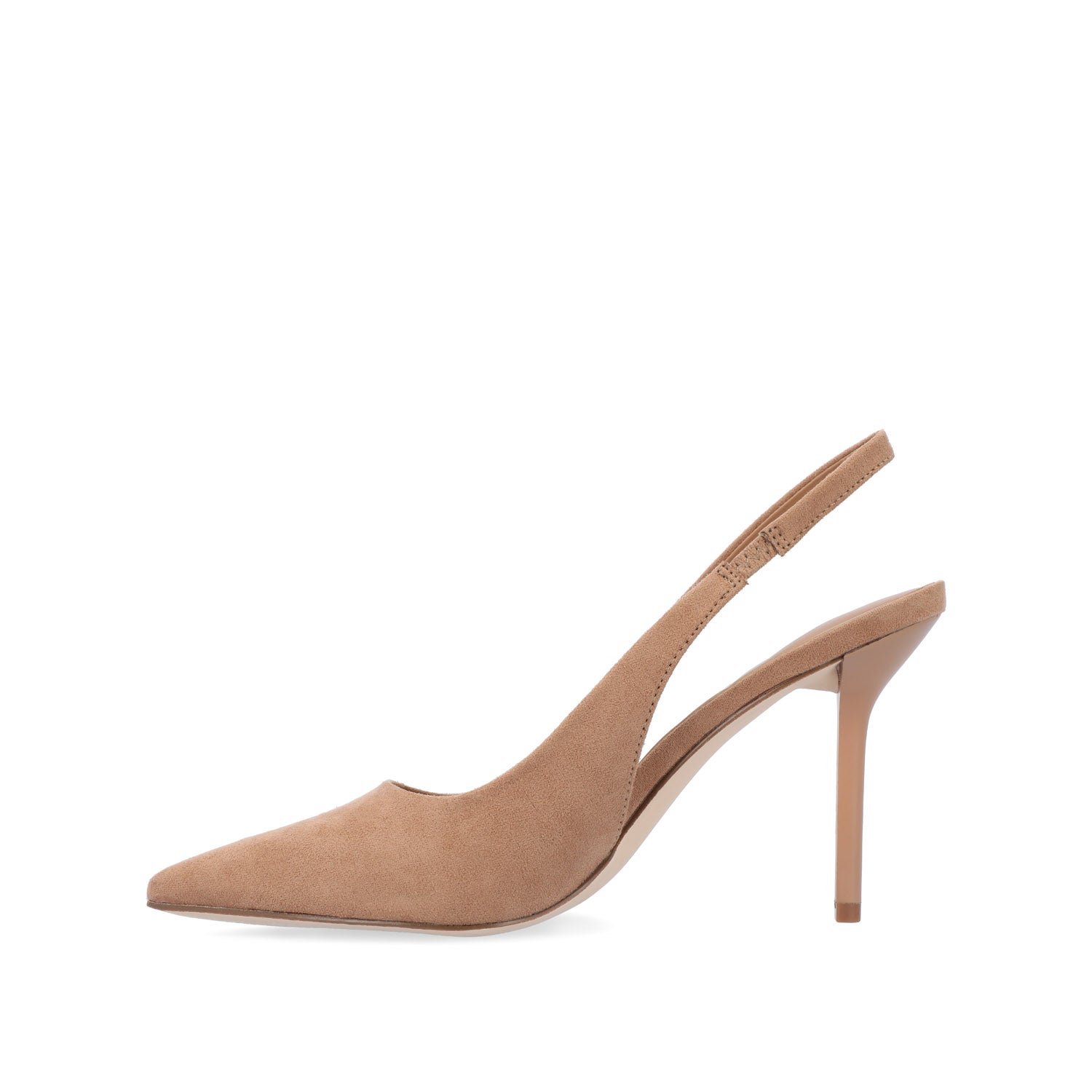 ELENNEY SLINGBACK STILETTO HEELS - Tan Faux Suede
