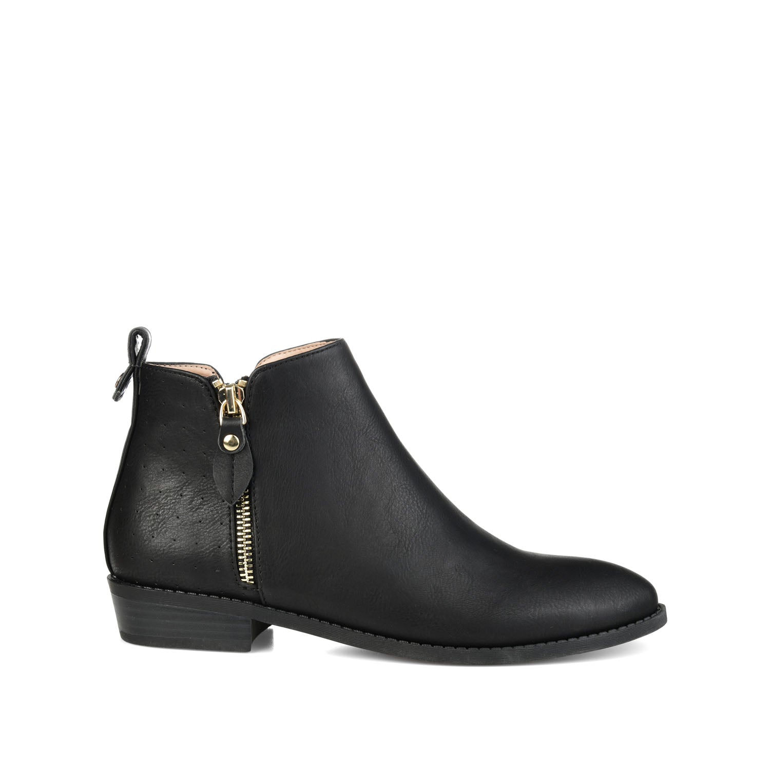 ELLIS ZIP UP VEGAN LEATHER BOOTIES IN WIDE