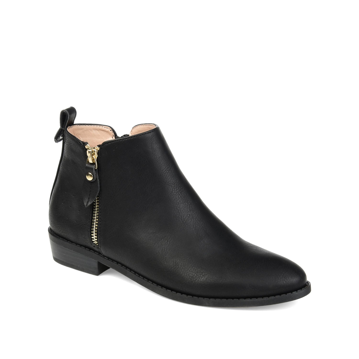 ELLIS ZIP UP VEGAN LEATHER BOOTIES IN WIDE