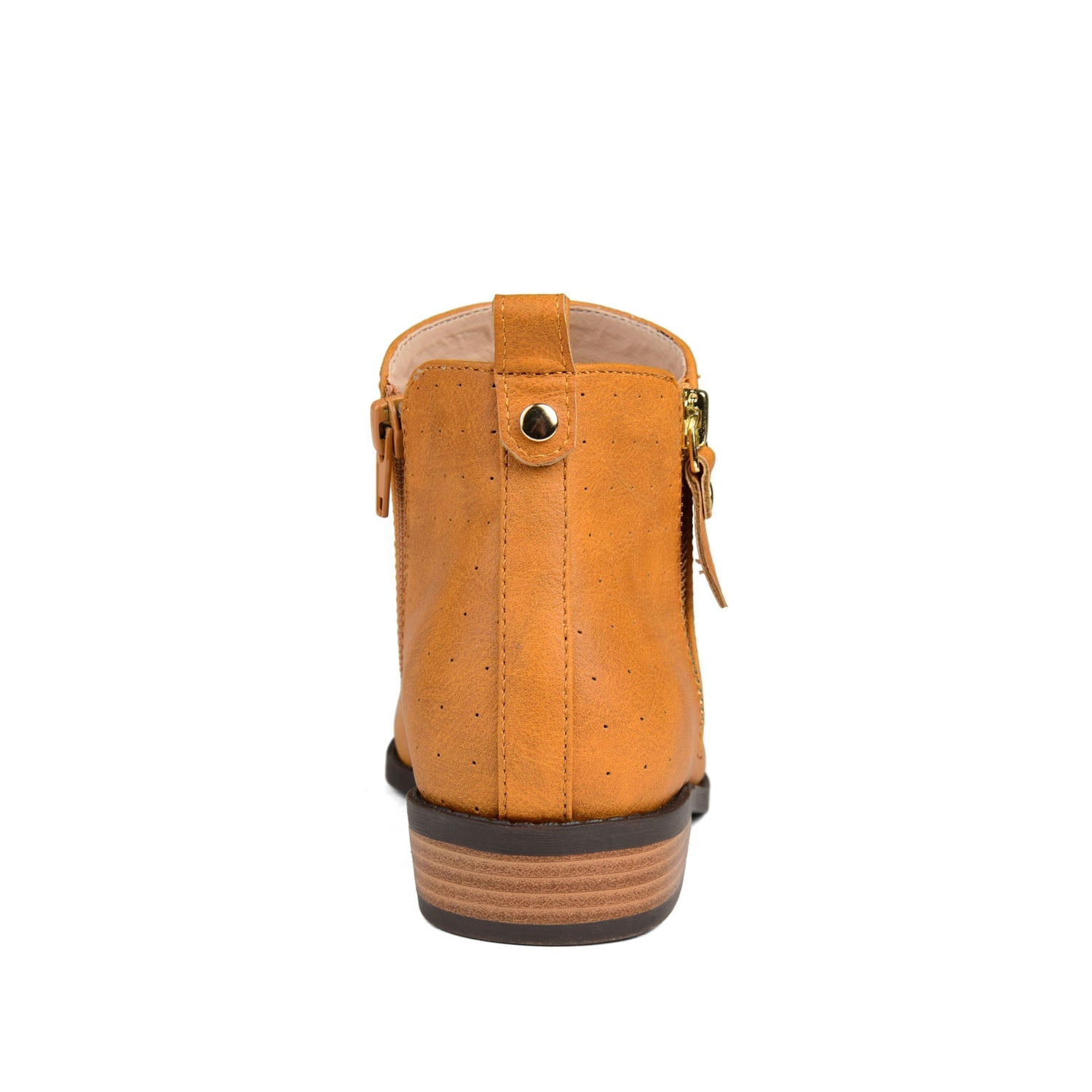 ELLIS ZIP UP VEGAN LEATHER BOOTIES IN WIDE - Mustard