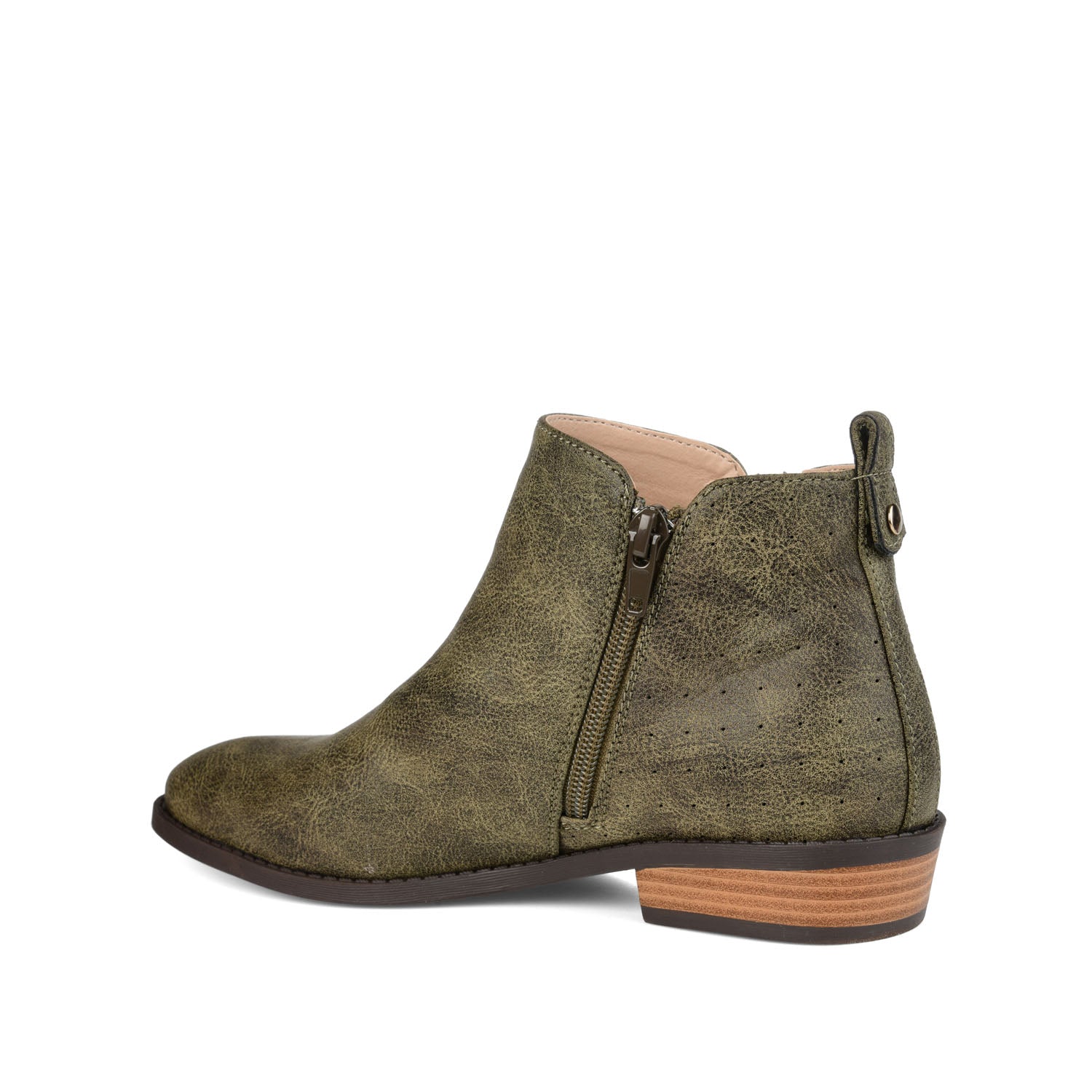 ELLIS ZIP UP VEGAN LEATHER BOOTIES IN WIDE