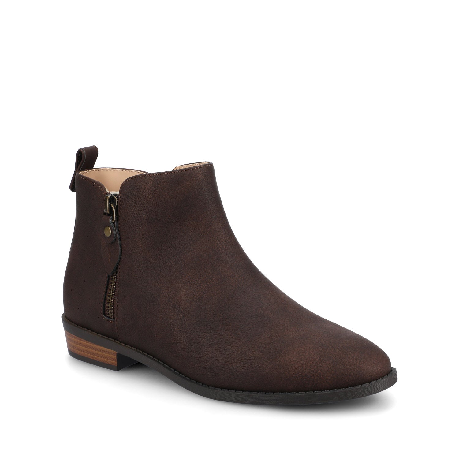 ELLIS ZIP UP FAUX LEATHER BOOTIES IN WIDE