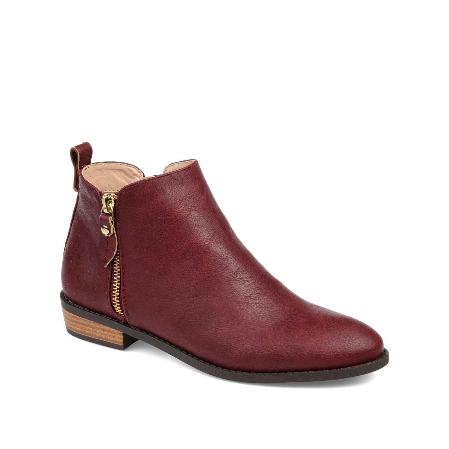 ELLIS ZIP UP VEGAN LEATHER BOOTIES IN WIDE