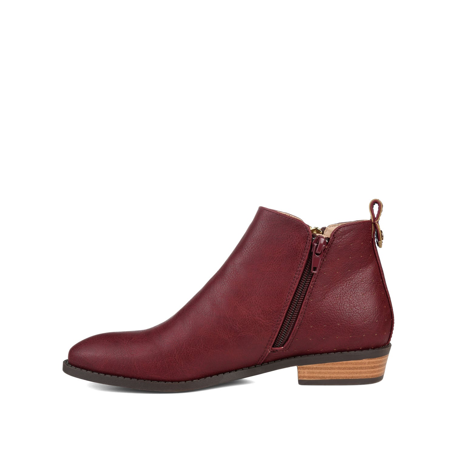 ELLIS ZIP UP VEGAN LEATHER BOOTIES IN WIDE