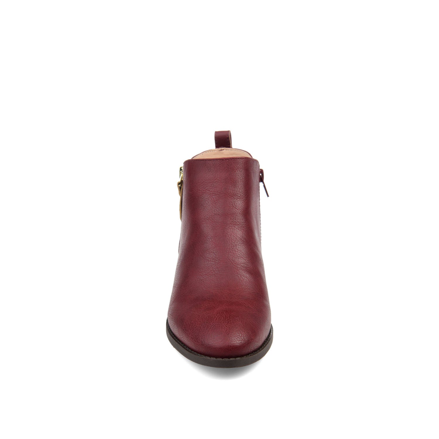 ELLIS ZIP UP BOOTIE IN VEGAN LEATHER - Wine