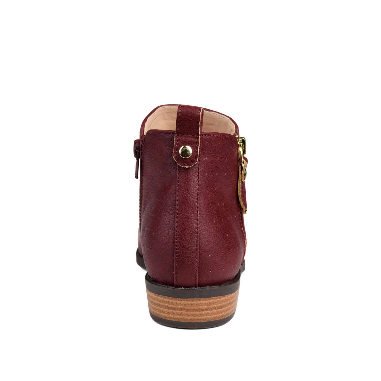 ELLIS ZIP UP BOOTIE IN VEGAN LEATHER - Wine