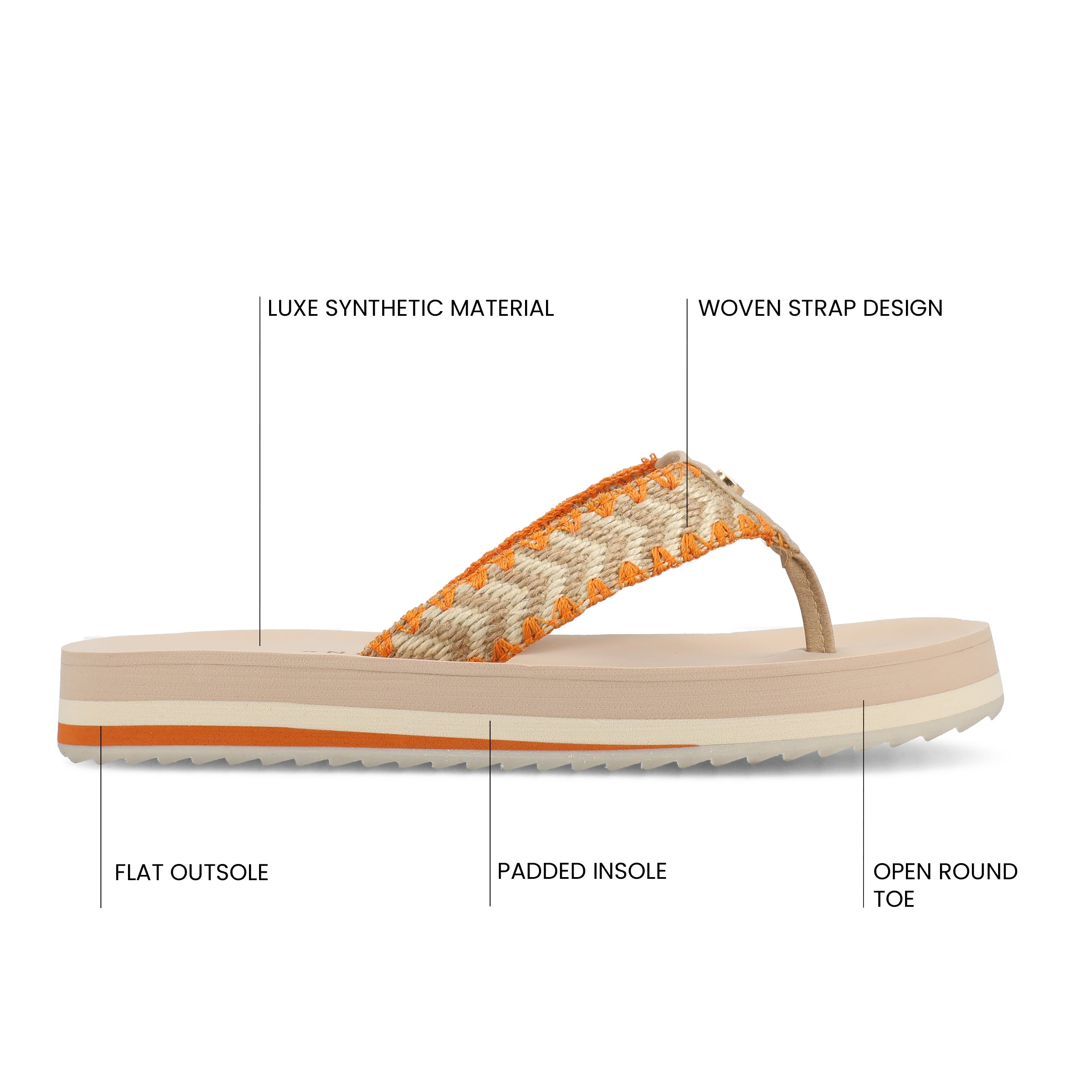 ELODDIE WOVEN STRAP BEACH SANDALS - Tan