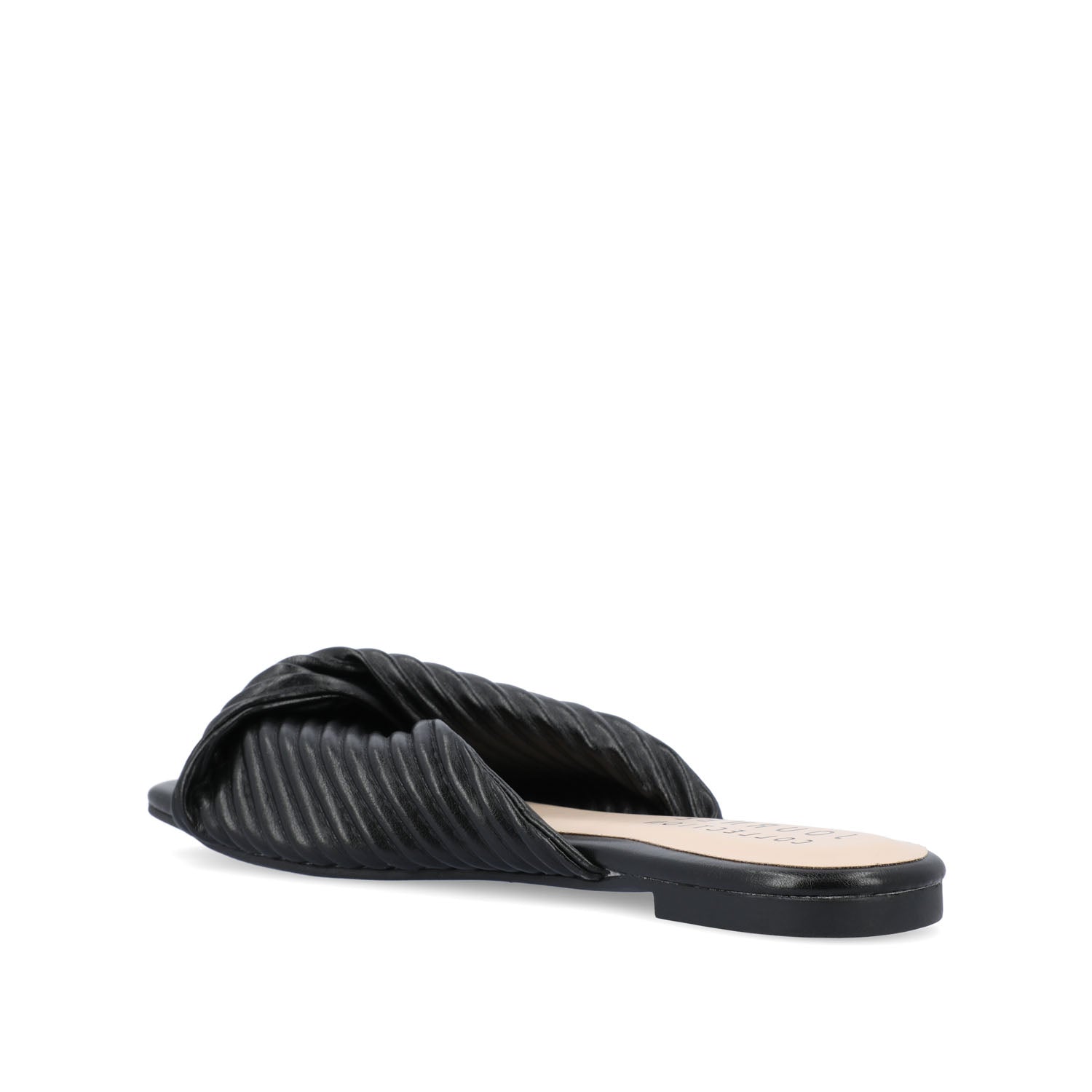 EMALYNN SLIDE SANDALS IN VEGAN LEATHER - Black PU