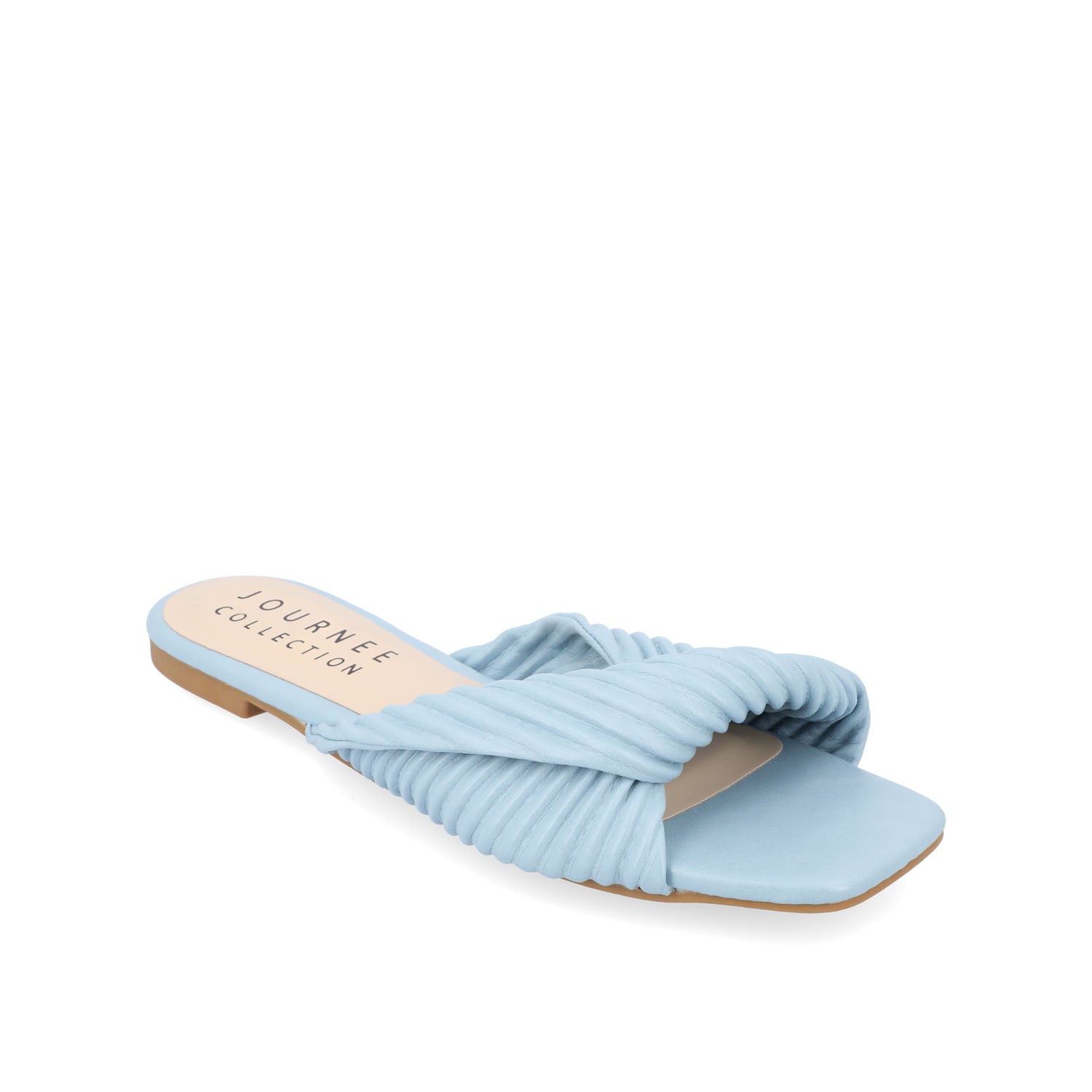 EMALYNN SLIDE SANDALS IN VEGAN LEATHER - Blue PU