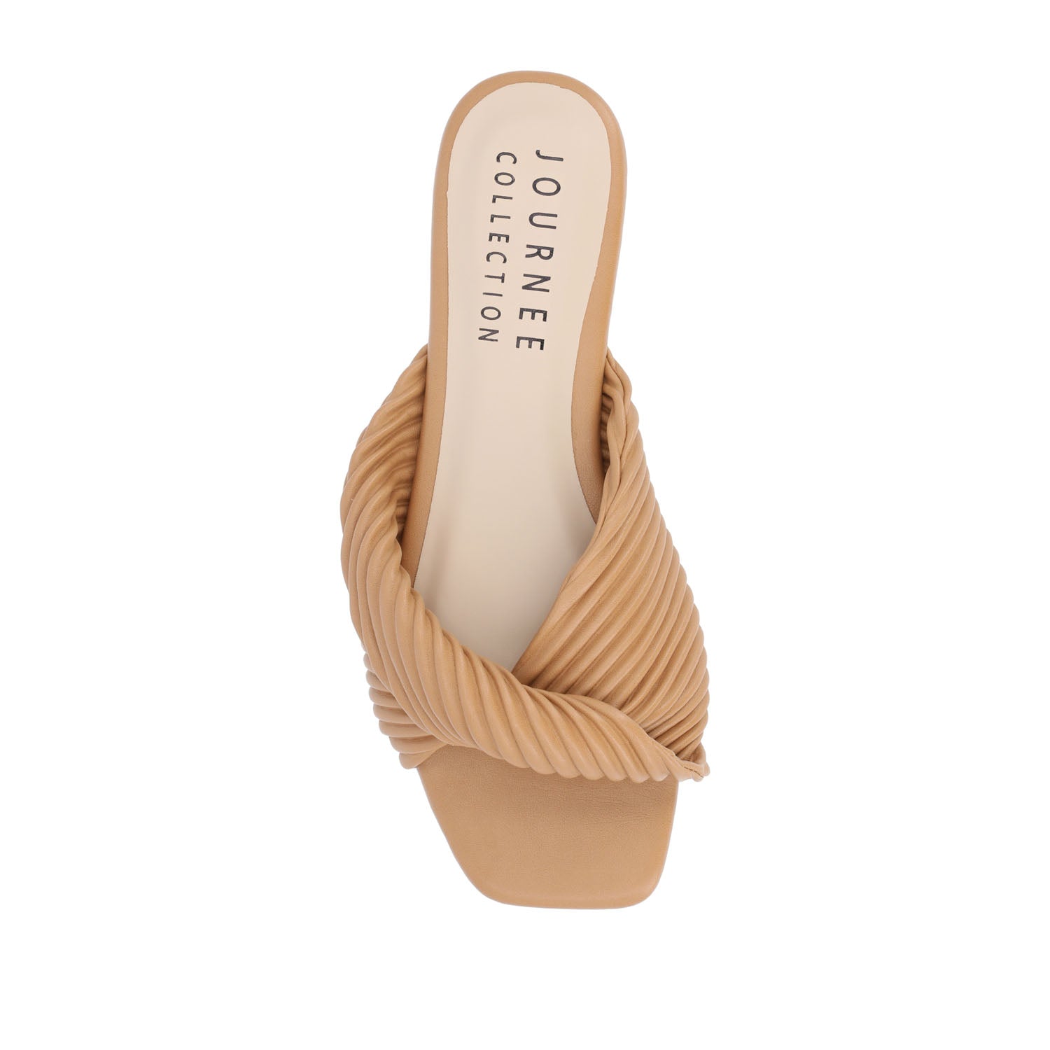 EMALYNN SLIDE SANDALS IN VEGAN LEATHER - Tan PU