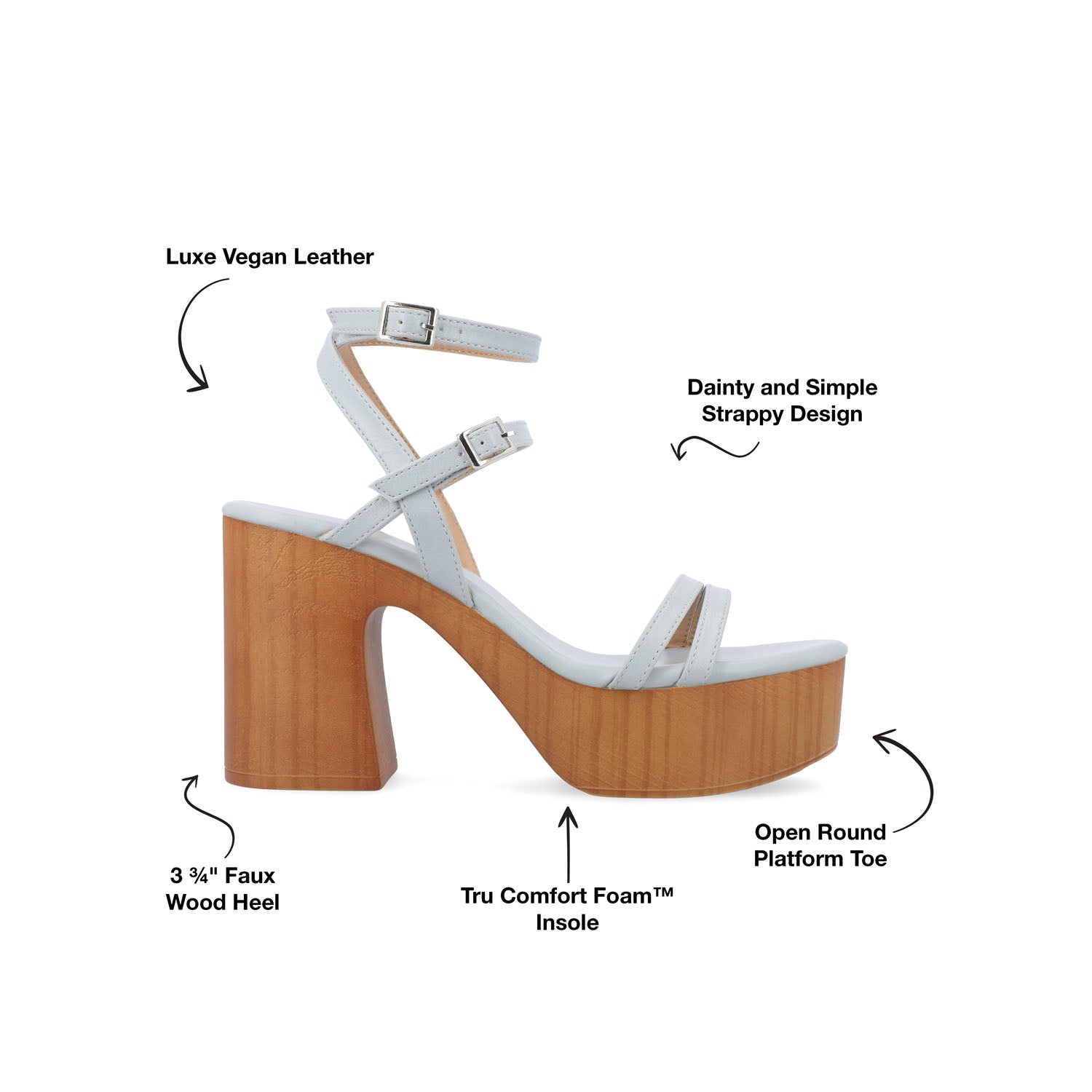 EMERYNN HEELED SANDALS IN VEGAN LEATHER