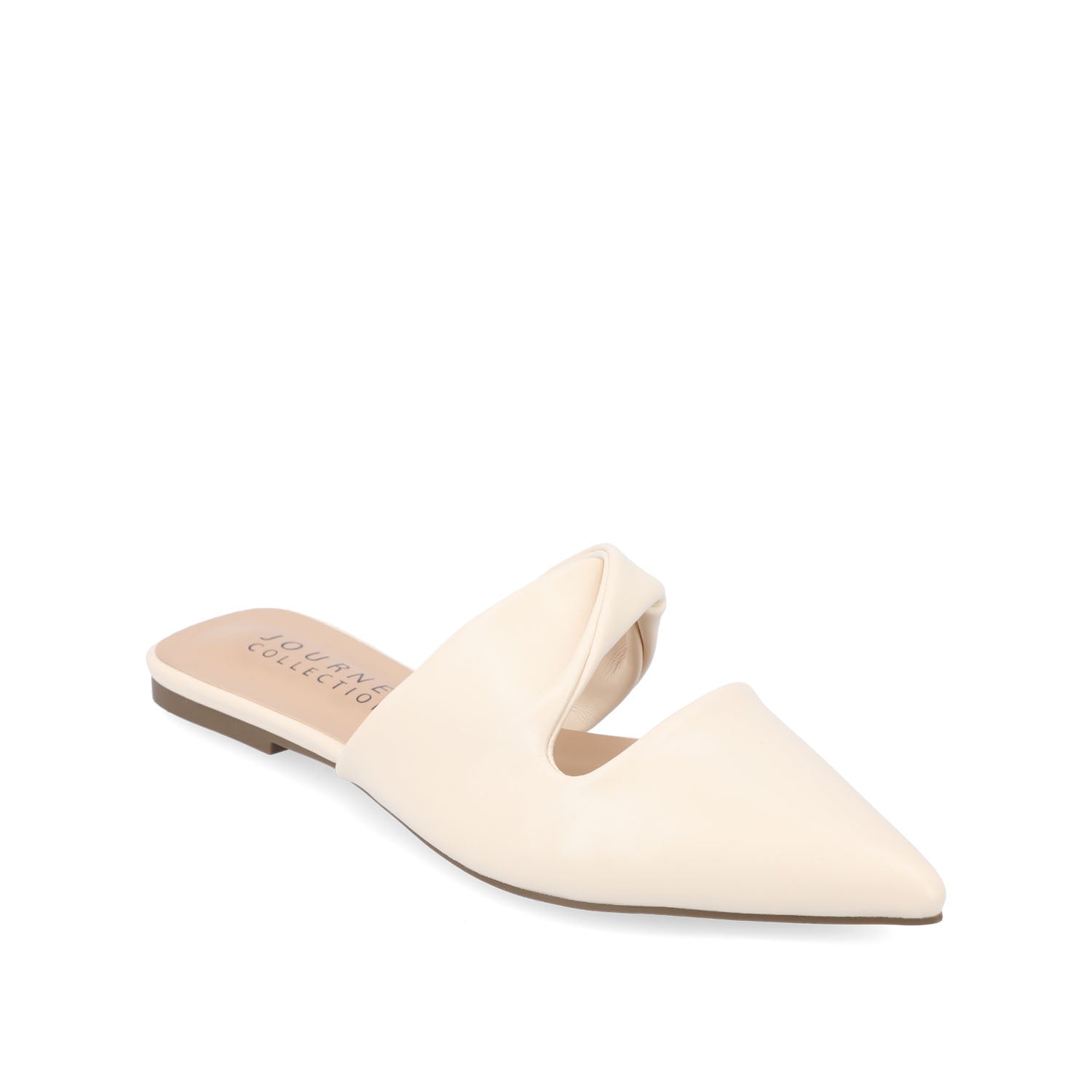ENNISS MULE FLATS IN VEGAN LEATHER - Bone