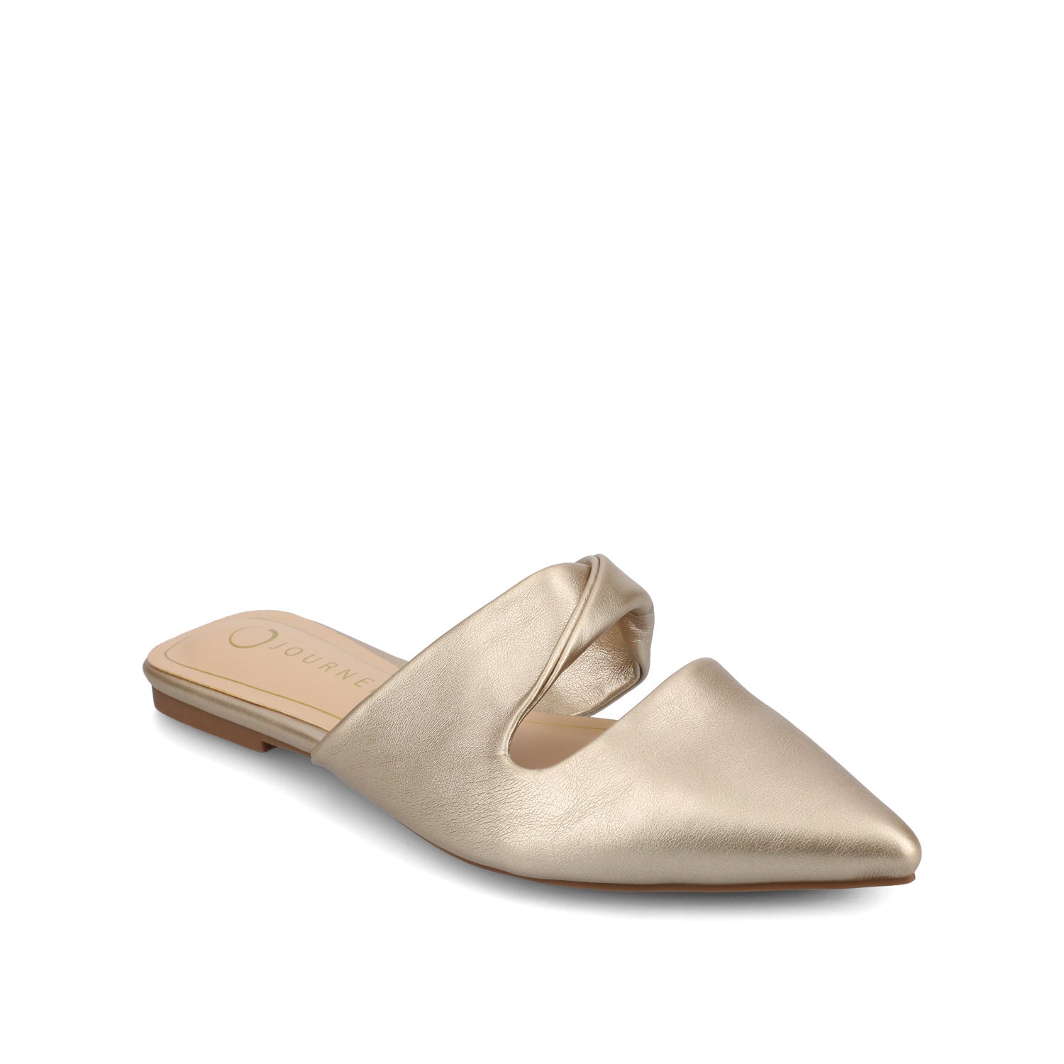ENNISS MULE FLATS IN VEGAN LEATHER - Champagne
