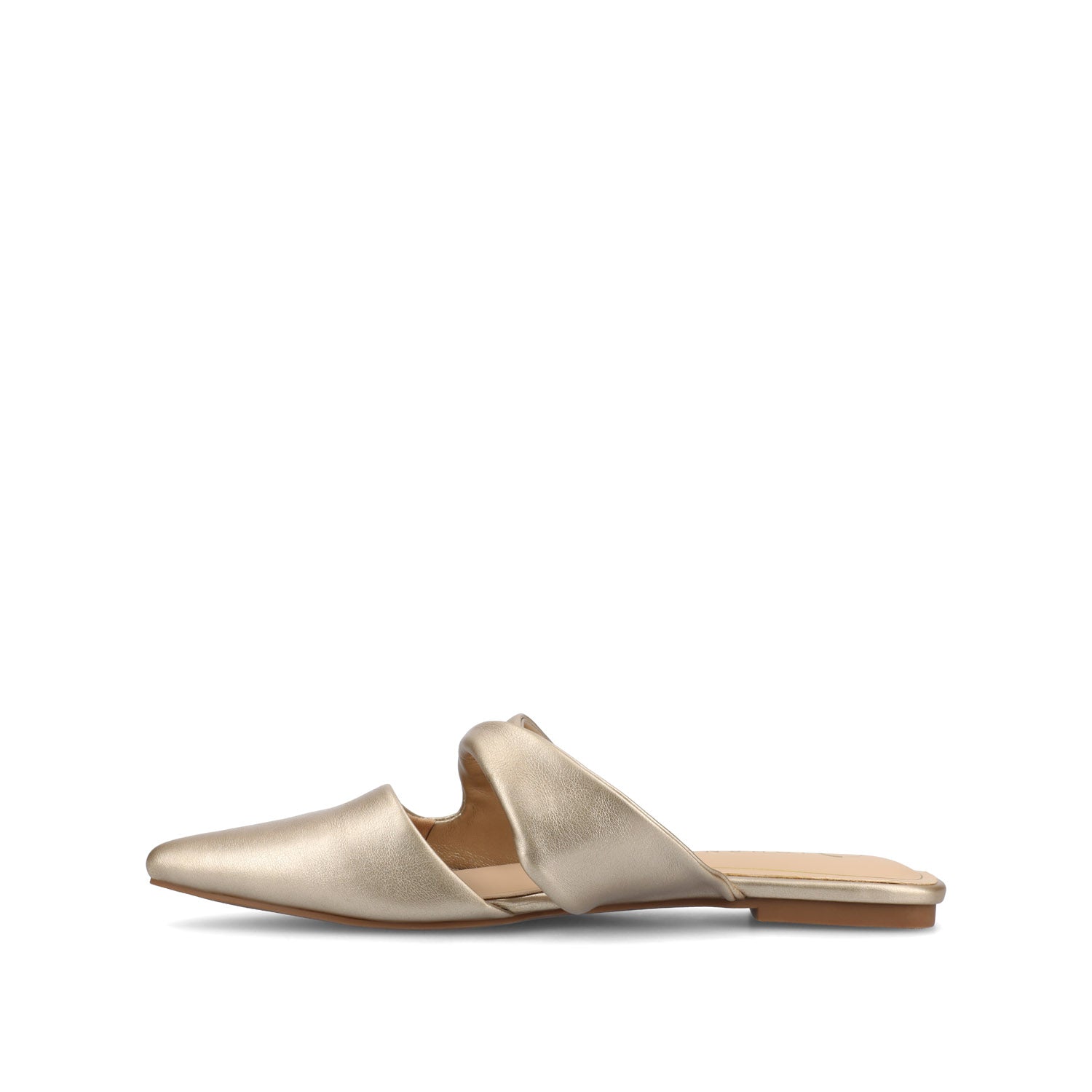 ENNISS MULE FLATS IN VEGAN LEATHER - Champagne