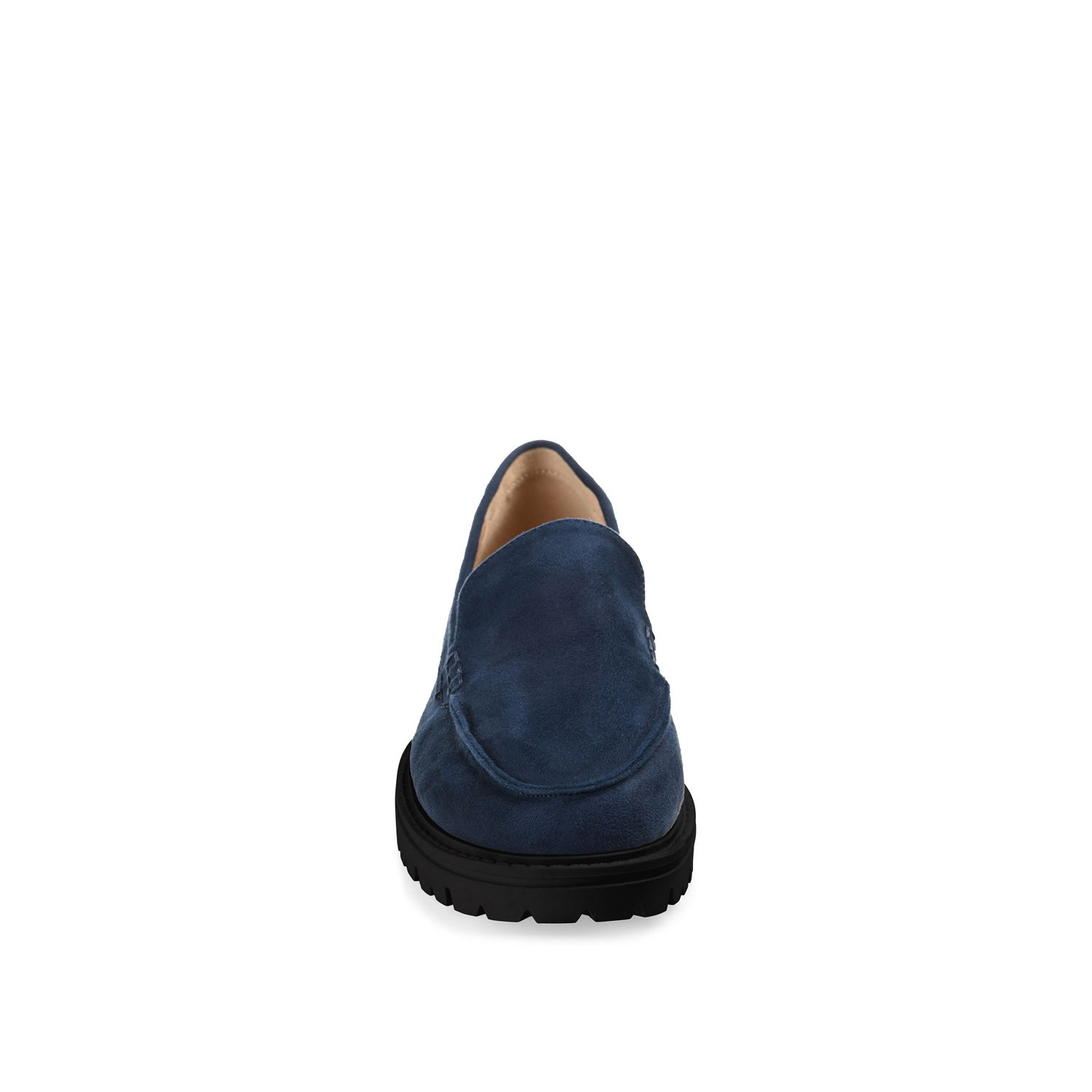 ERIKA FAUX SUEDE LOAFER FLAT IN WIDE - Navy Faux Suede