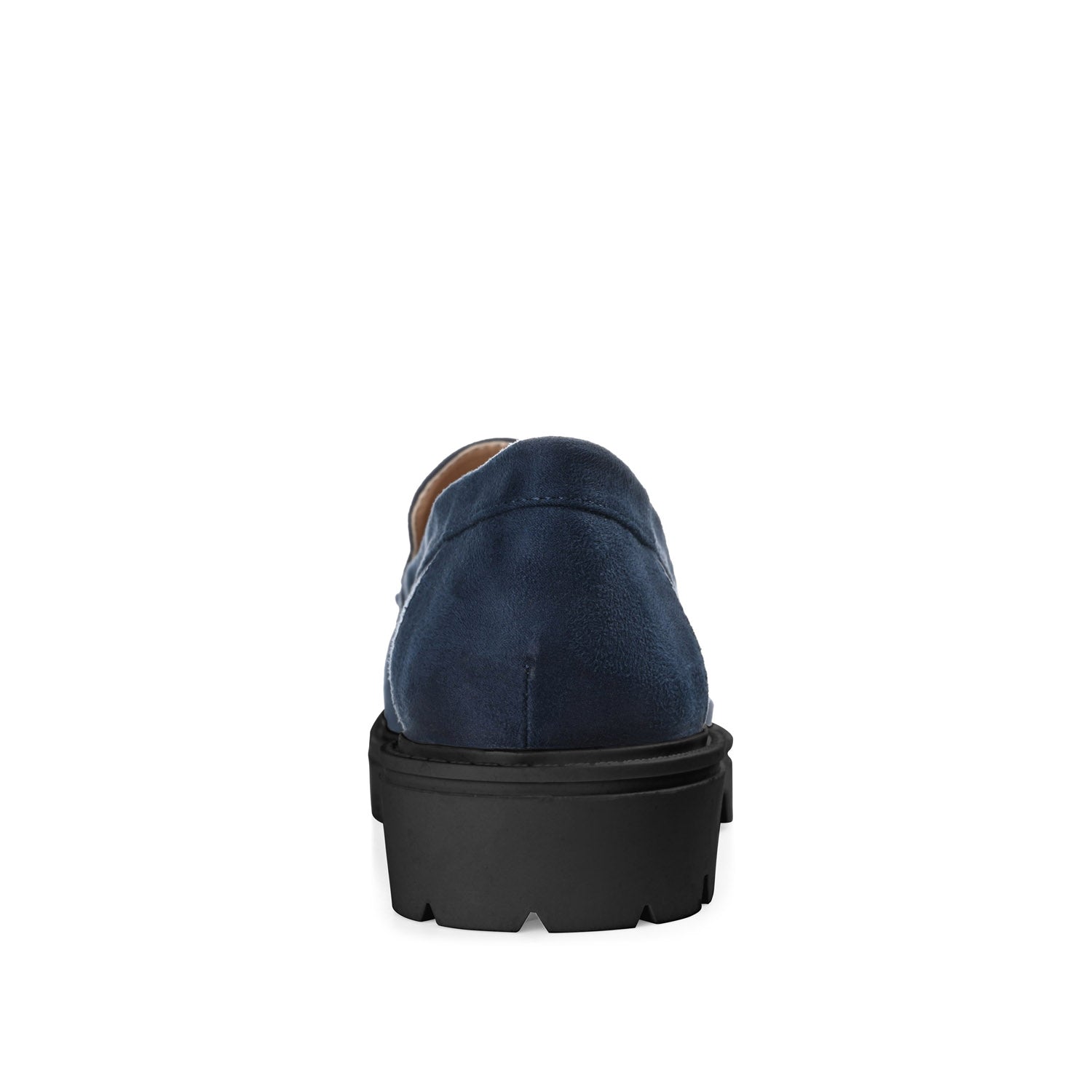 ERIKA FAUX SUEDE LOAFER FLAT IN WIDE - Navy Faux Suede