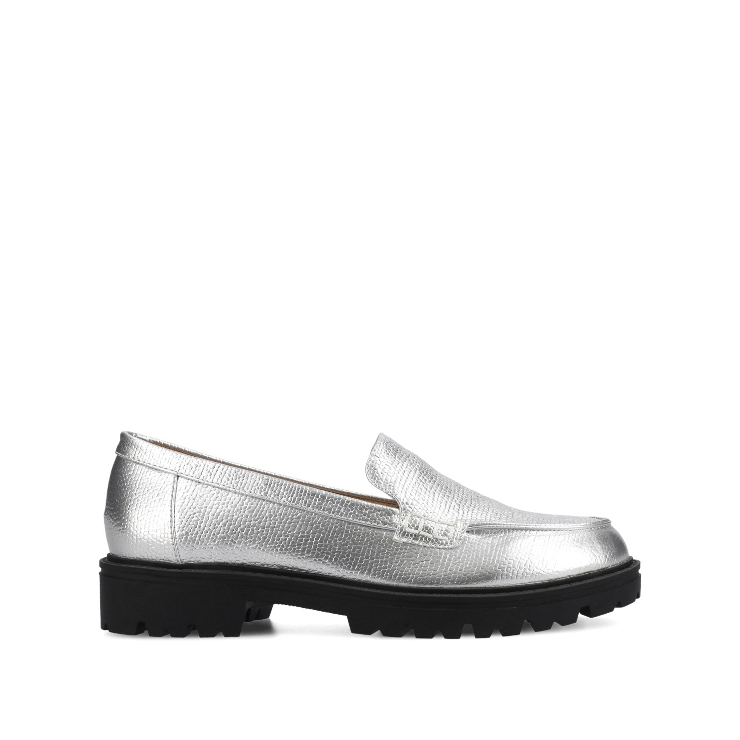 wide silver dress shoes Journee Erika Women's Loafers, Size: 11 Wide, Silver