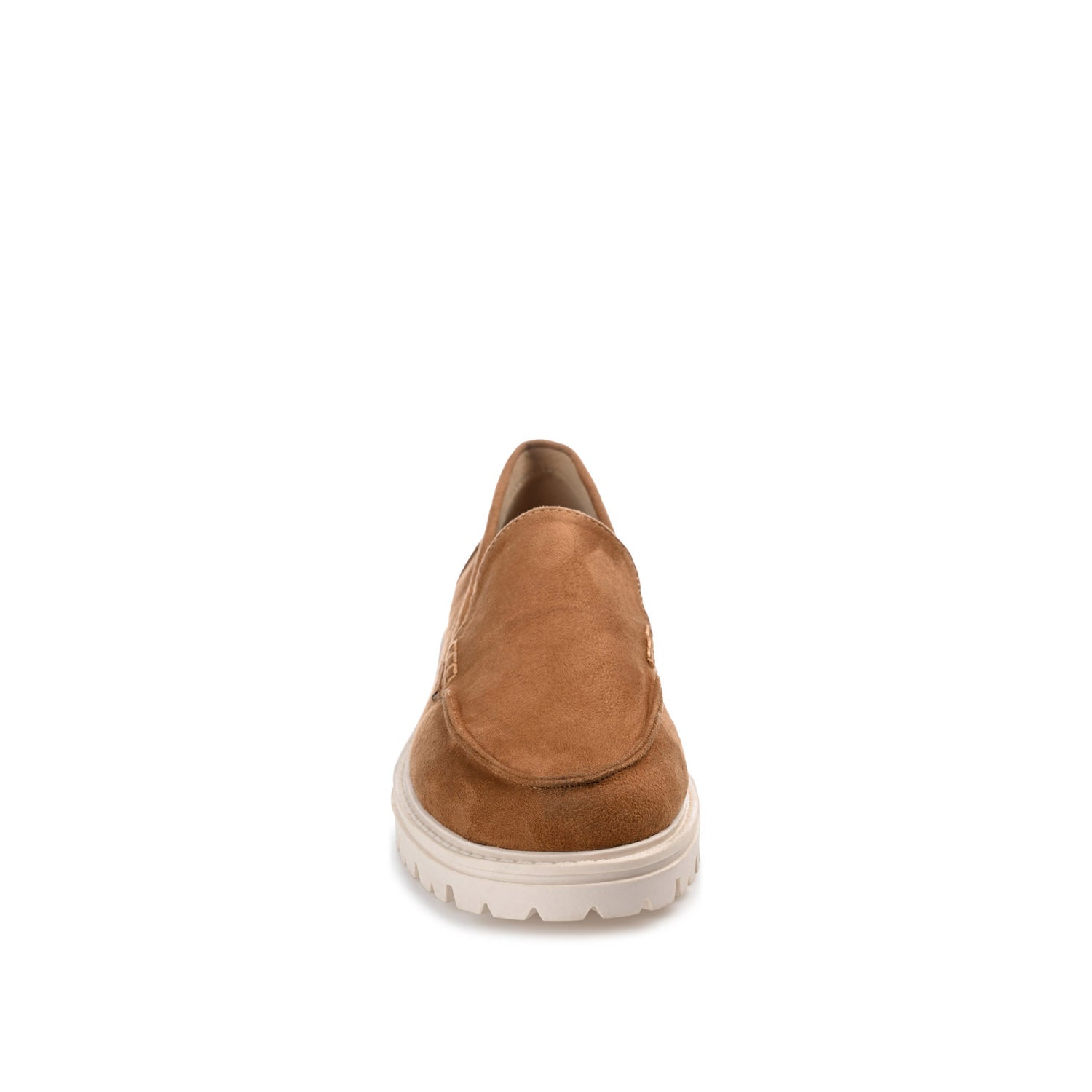 ERIKA FAUX SUEDE LOAFER FLAT IN WIDE - Tan Faux Suede