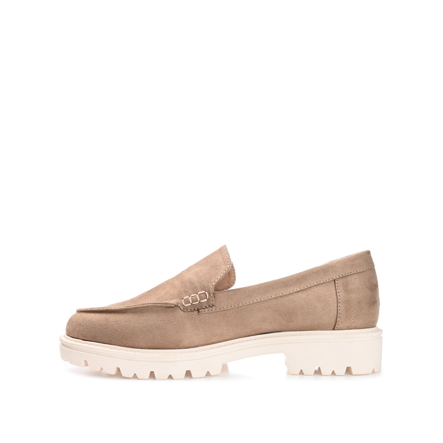 ERIKA FAUX SUEDE LOAFER FLAT IN WIDE - Taupe Suede