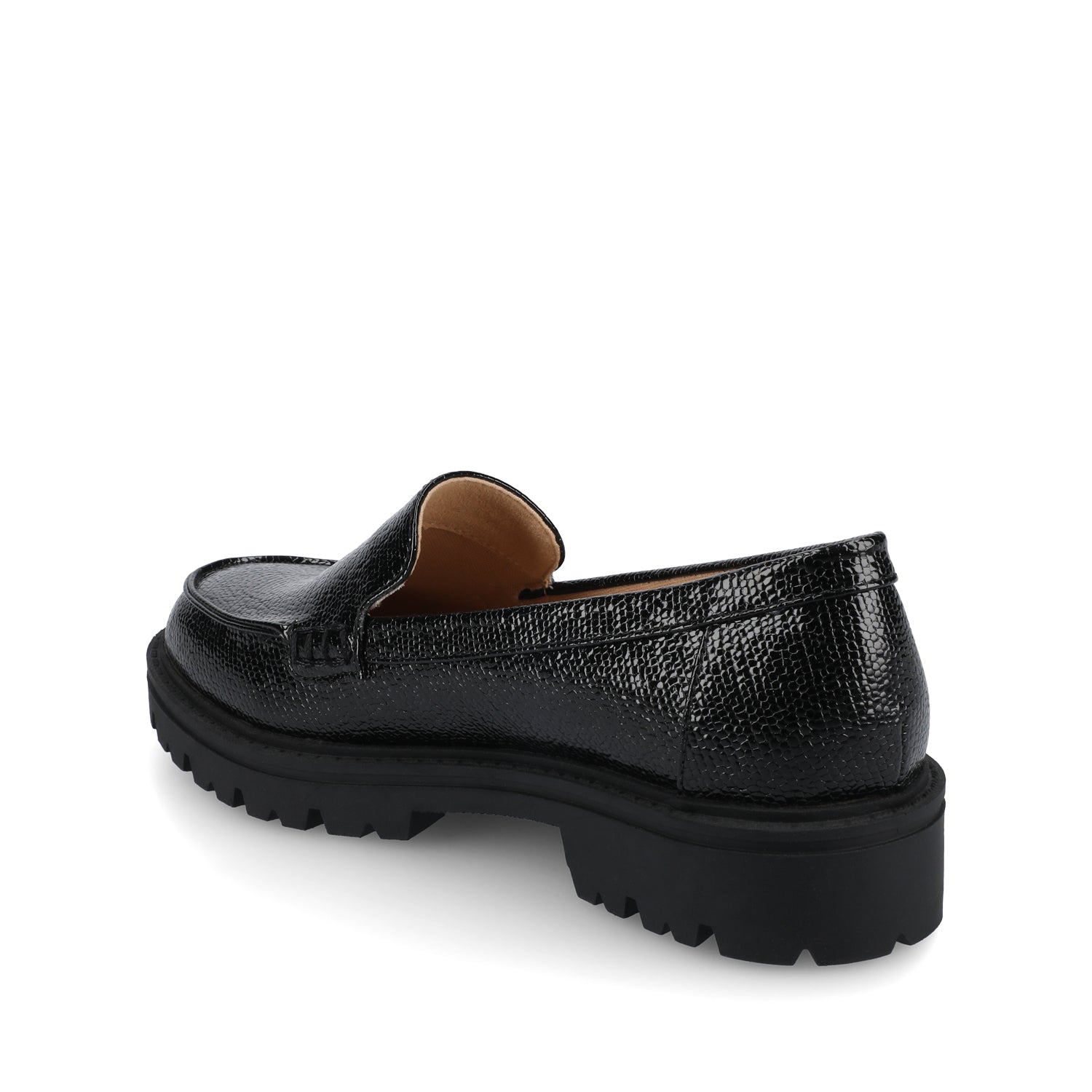 ERIKA SLIP ON LOAFER IN WIDE - Black Lizard