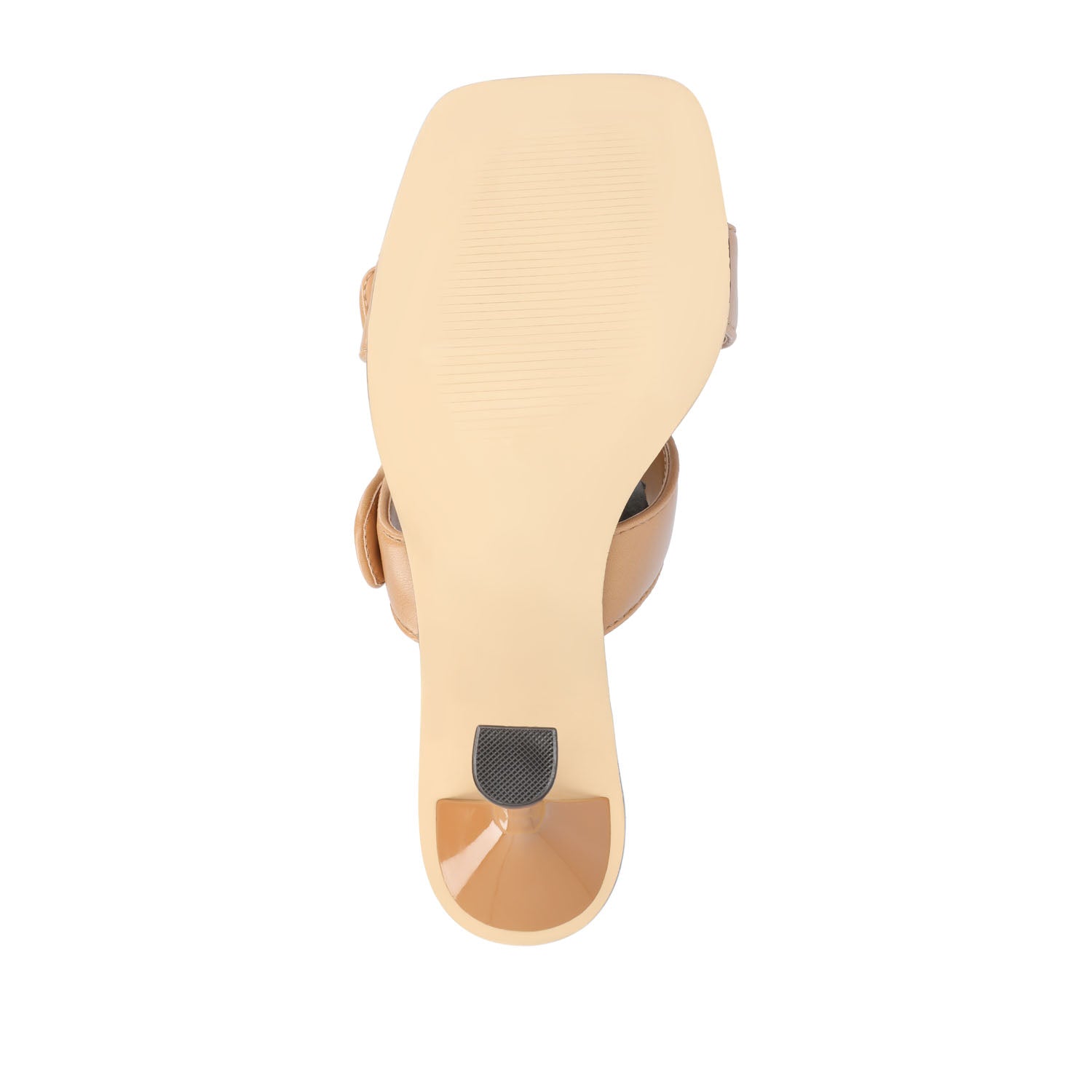 ESSEY HEELED DUAL STRAP SANDALS IN VEGAN LEATHER