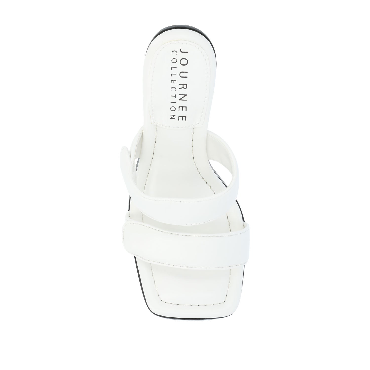 ESSEY HEELED DUAL STRAP SANDALS IN VEGAN LEATHER