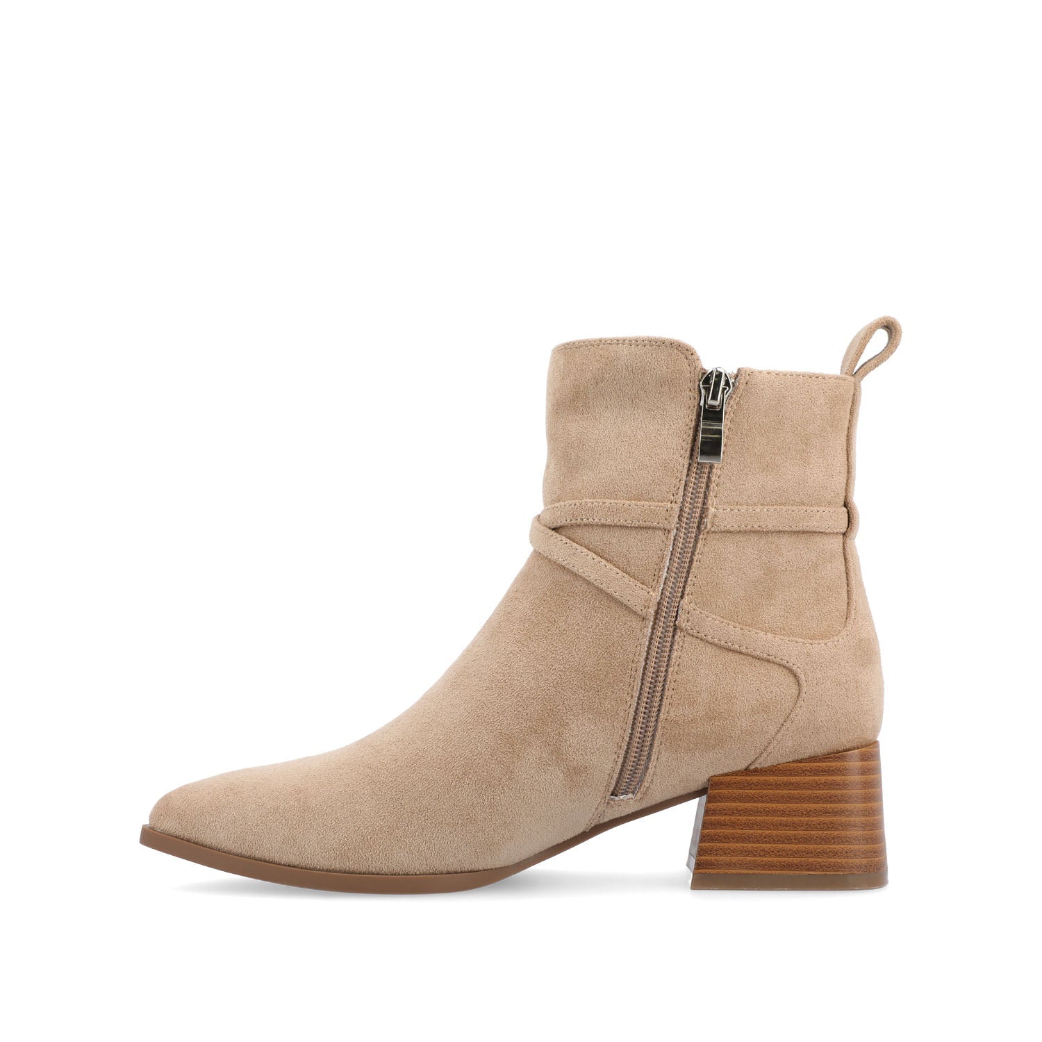 ESTELLE BLOCK HEELED BOOTIES IN VEGAN LEATHER - Tan
