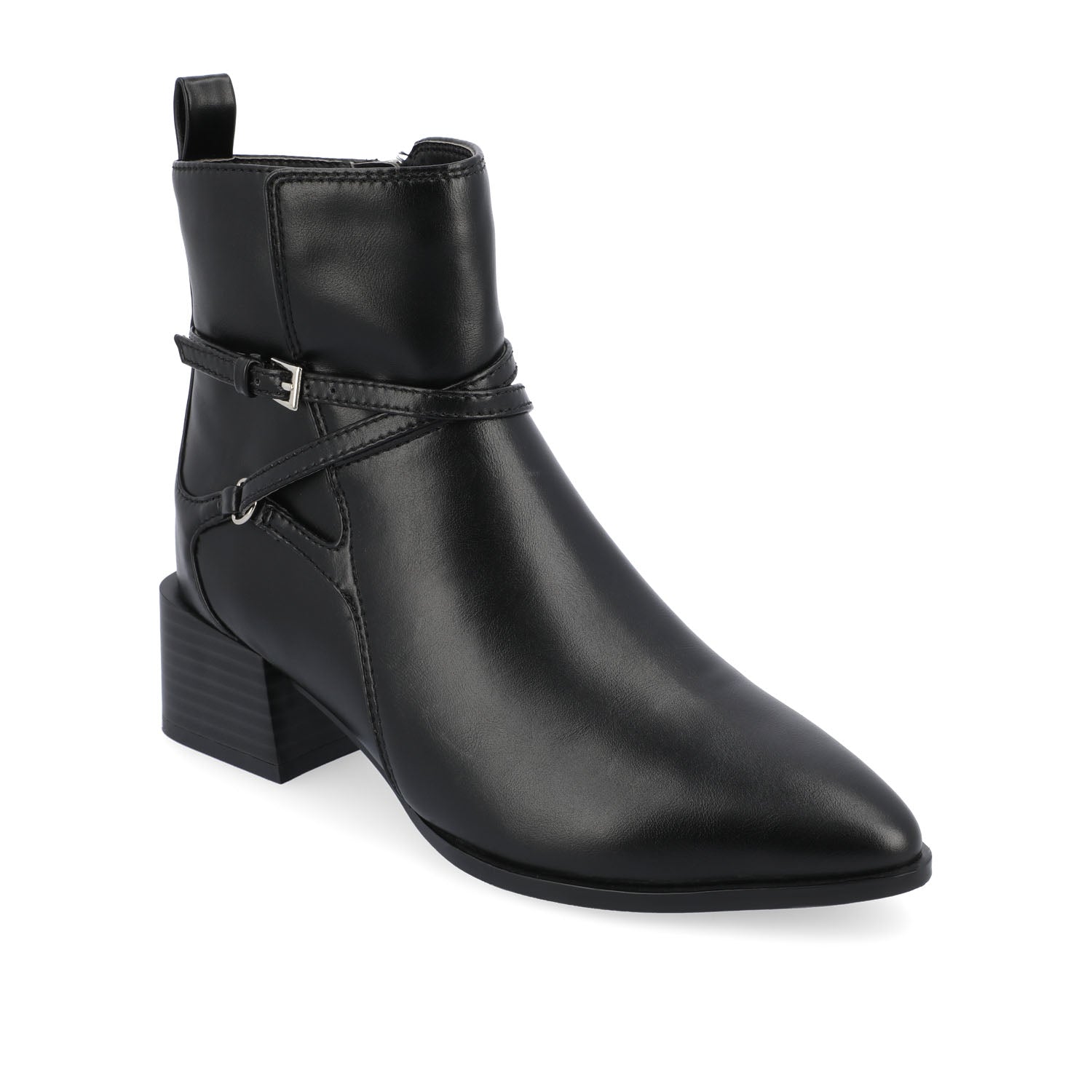 ESTELLE BLOCK HEELED BOOTIES IN VEGAN LEATHER