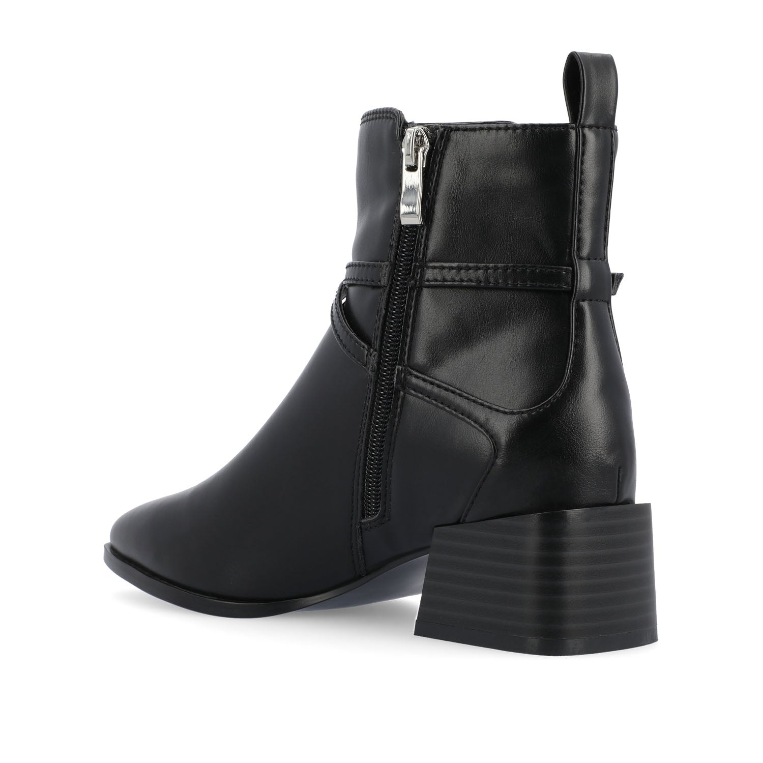ESTELLE BLOCK HEELED BOOTIES IN VEGAN LEATHER