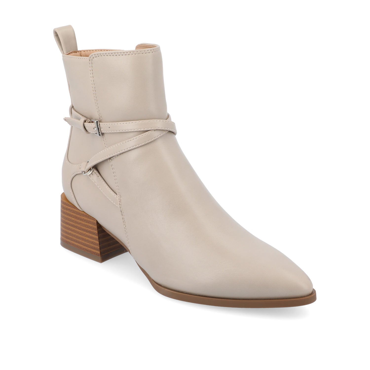 ESTELLE BLOCK HEELED BOOTIES IN VEGAN LEATHER - Grey