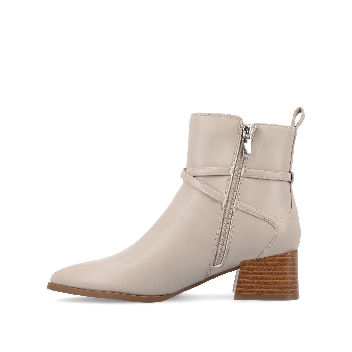 ESTELLE BLOCK HEELED BOOTIES IN VEGAN LEATHER