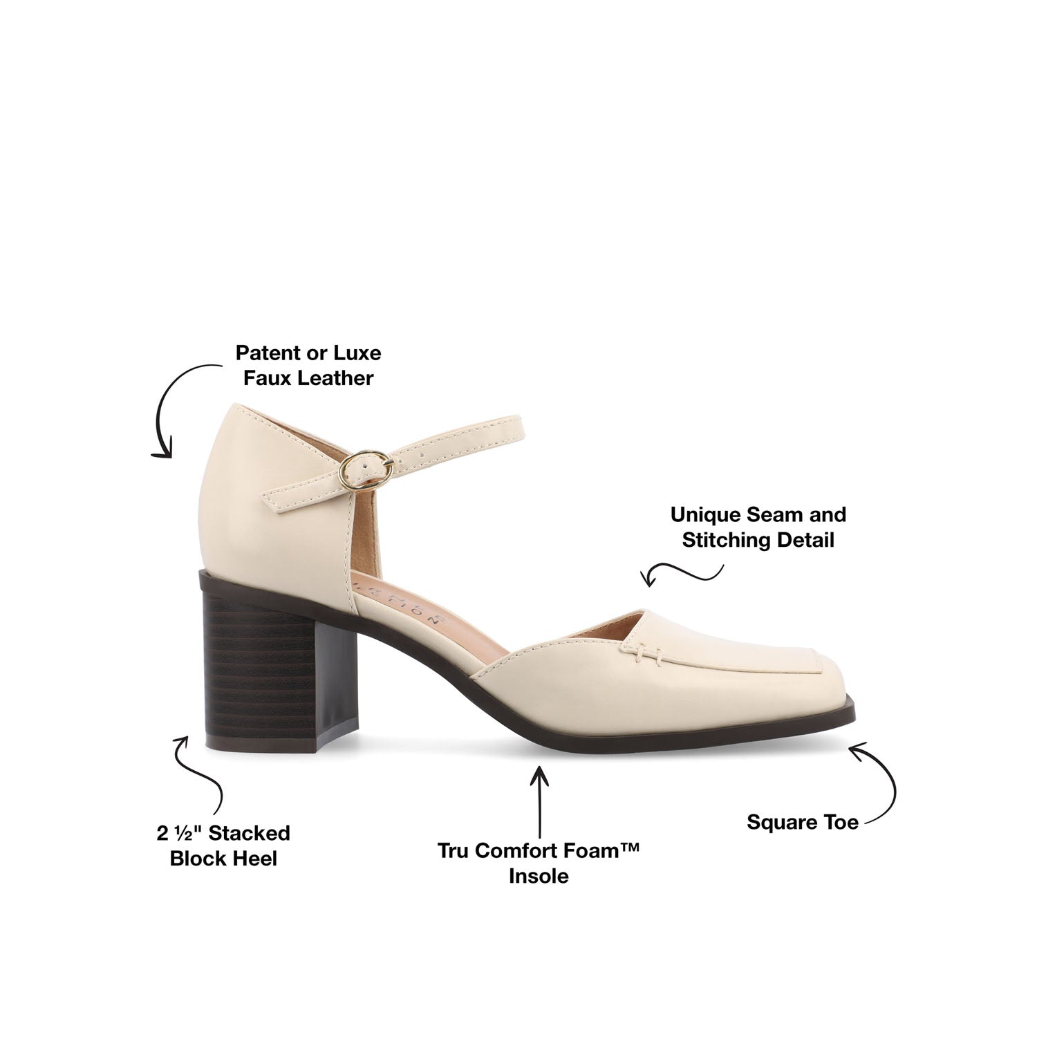 EVANGELINE D'ORSAY HEELS IN VEGAN LEATHER