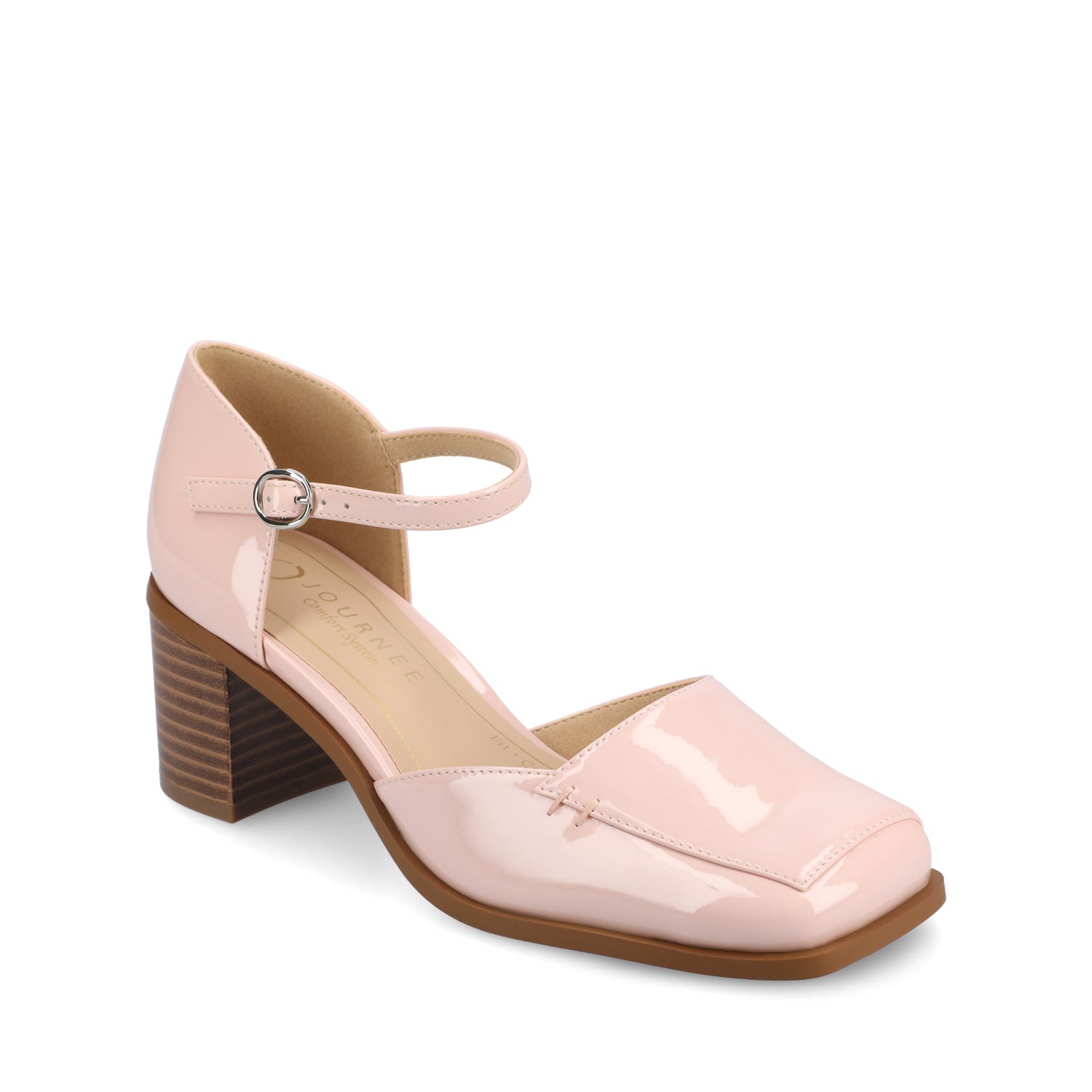 EVANGELINE BLOCK D'ORSAY HEELS IN PATENT