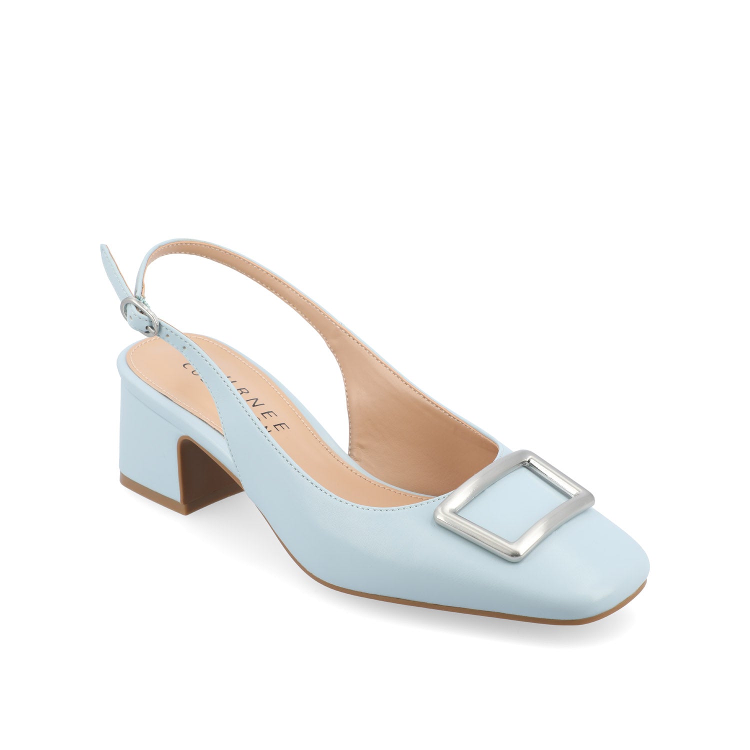 EVERLEE SLINGBACK PUMP HEELS IN VEGAN LEATHER - Blue