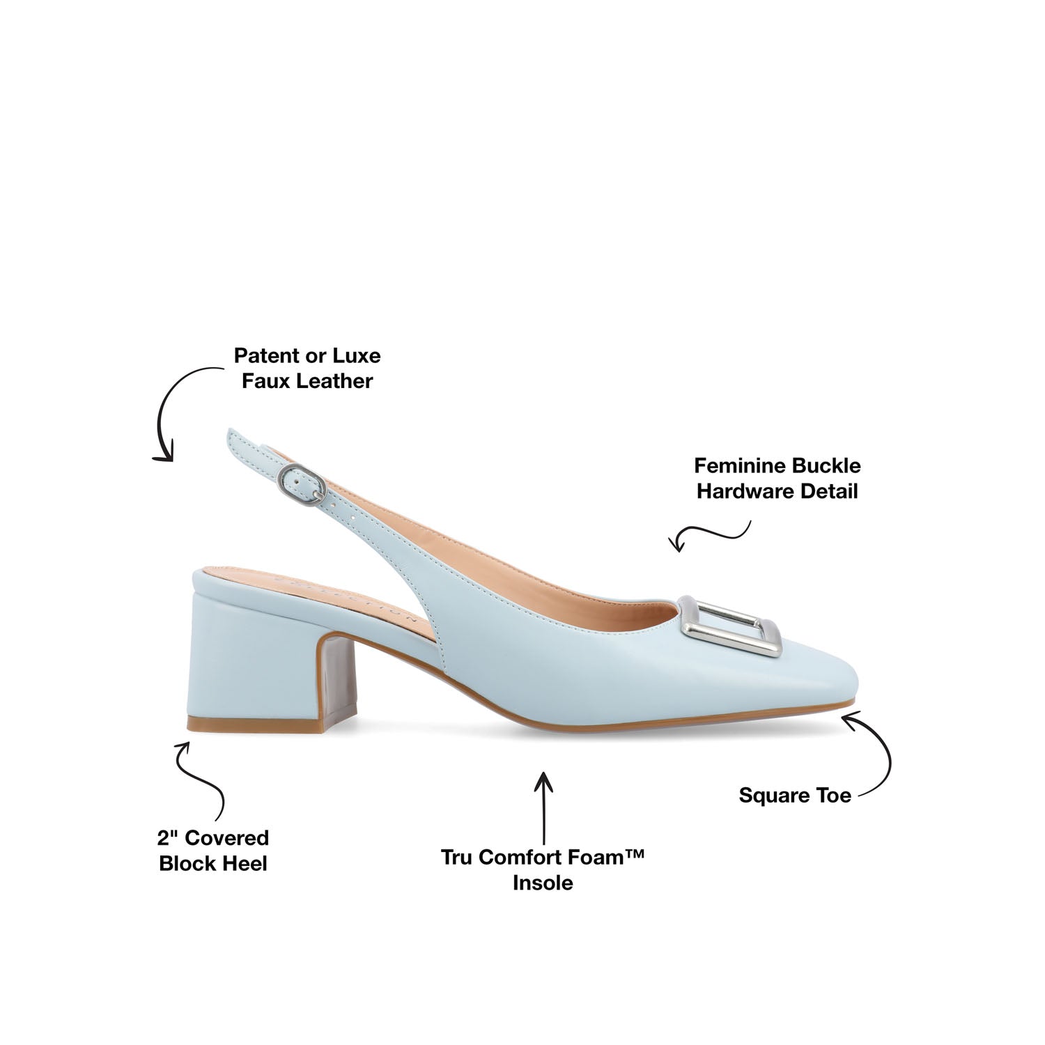 EVERLEE SLINGBACK PUMP HEELS IN VEGAN LEATHER