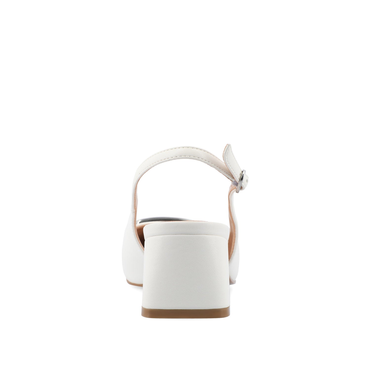 EVERLEE SLINGBACK PUMP HEELS IN VEGAN LEATHER - White