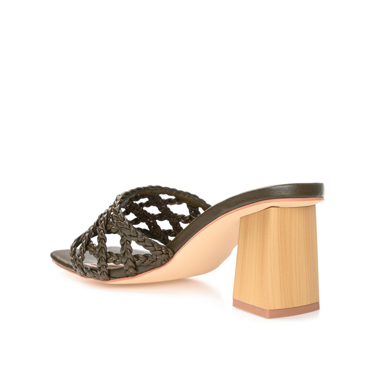 EVVIE HEELED SANDALS IN VEGAN LEATHER - Olive