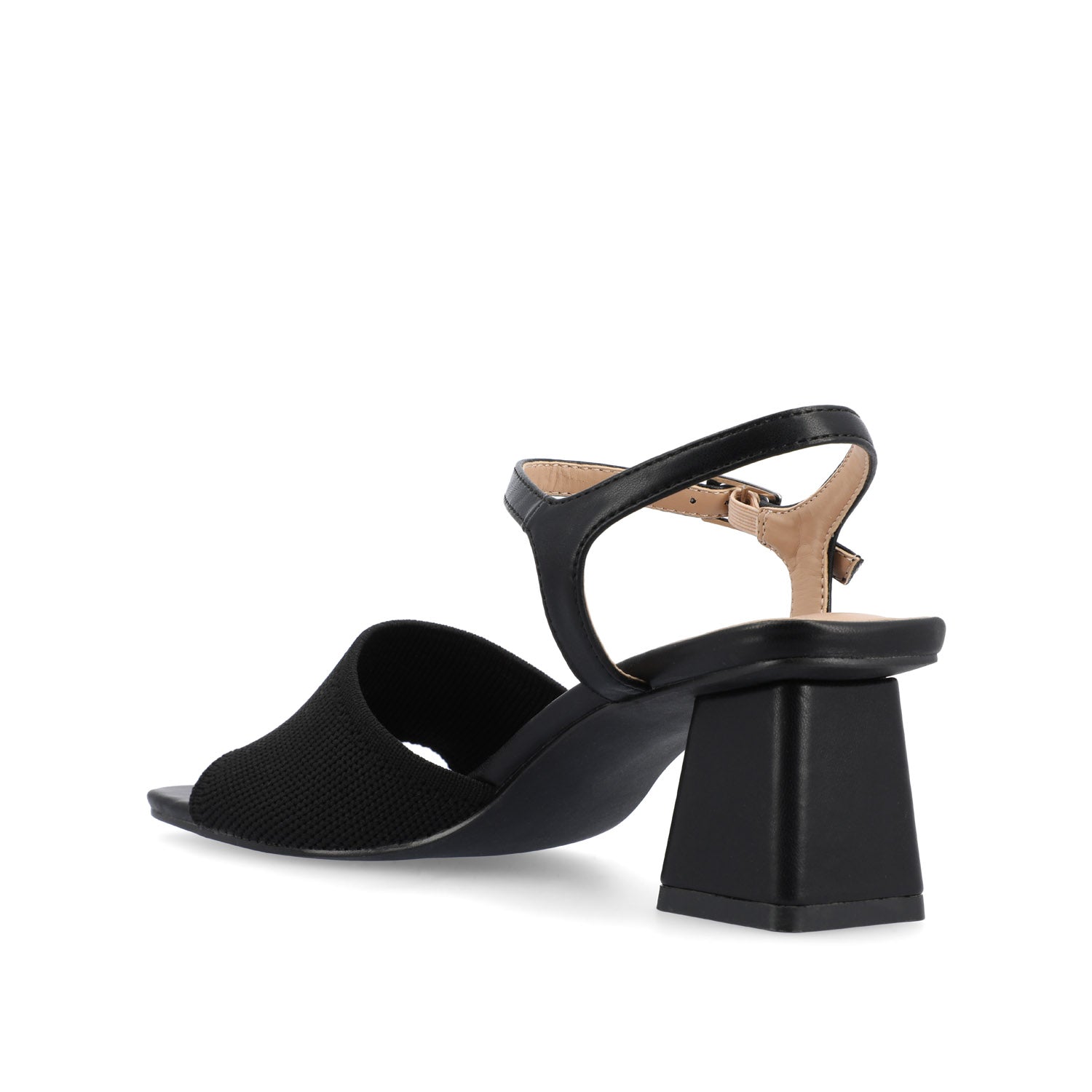 EVYLINN STRAPPY HEELS IN WIDE - Black Knit