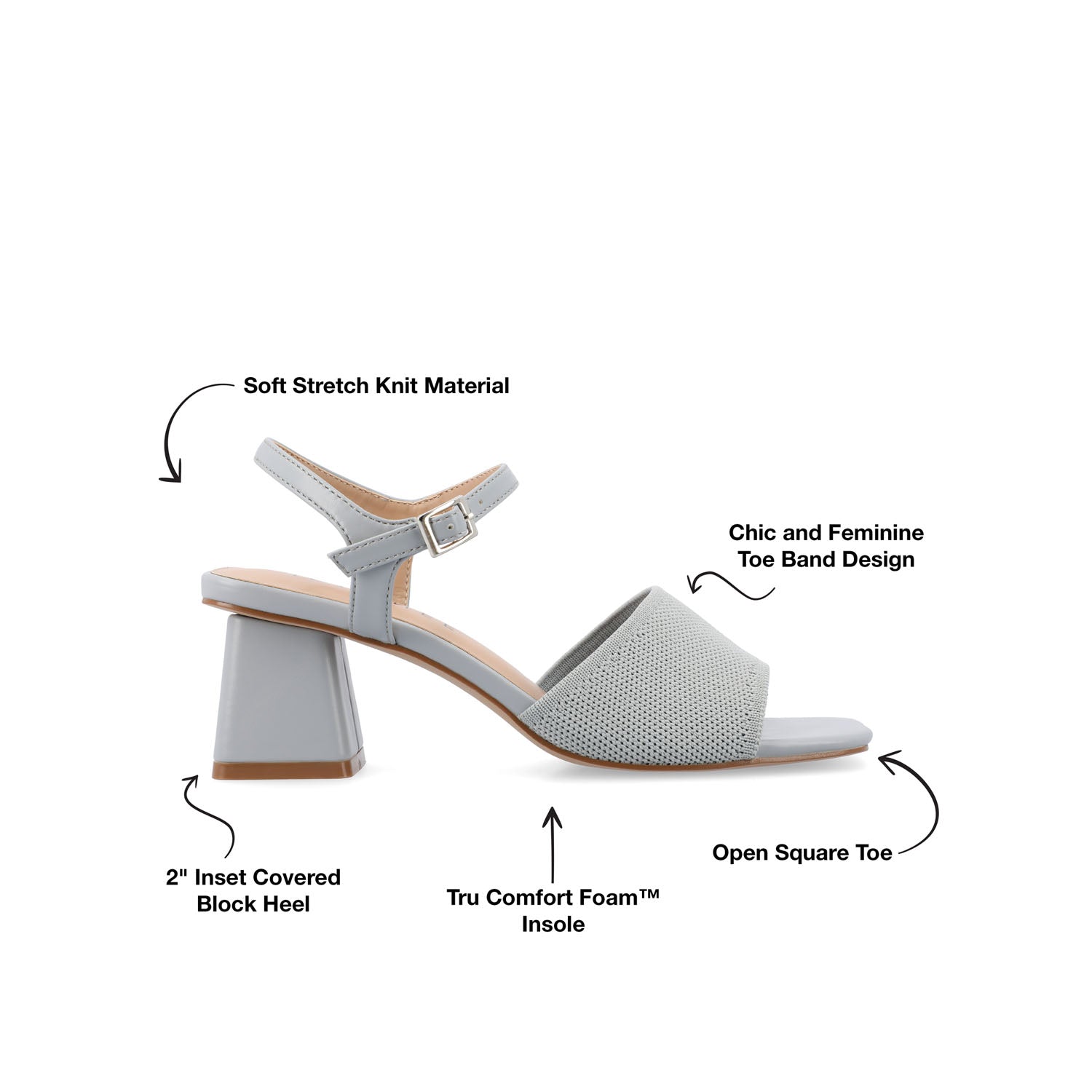 EVYLINN STRAPPY HEELS IN KNIT FABRIC - Blue Knit