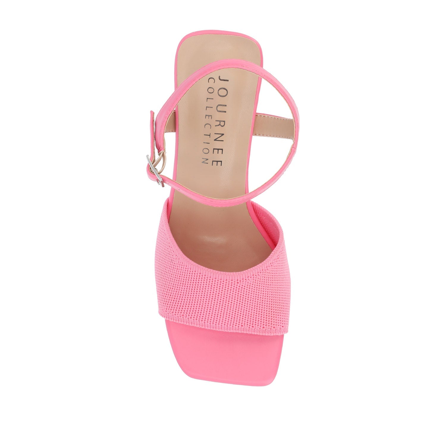 EVYLINN STRAPPY HEELS IN KNIT FABRIC - Pink Knit