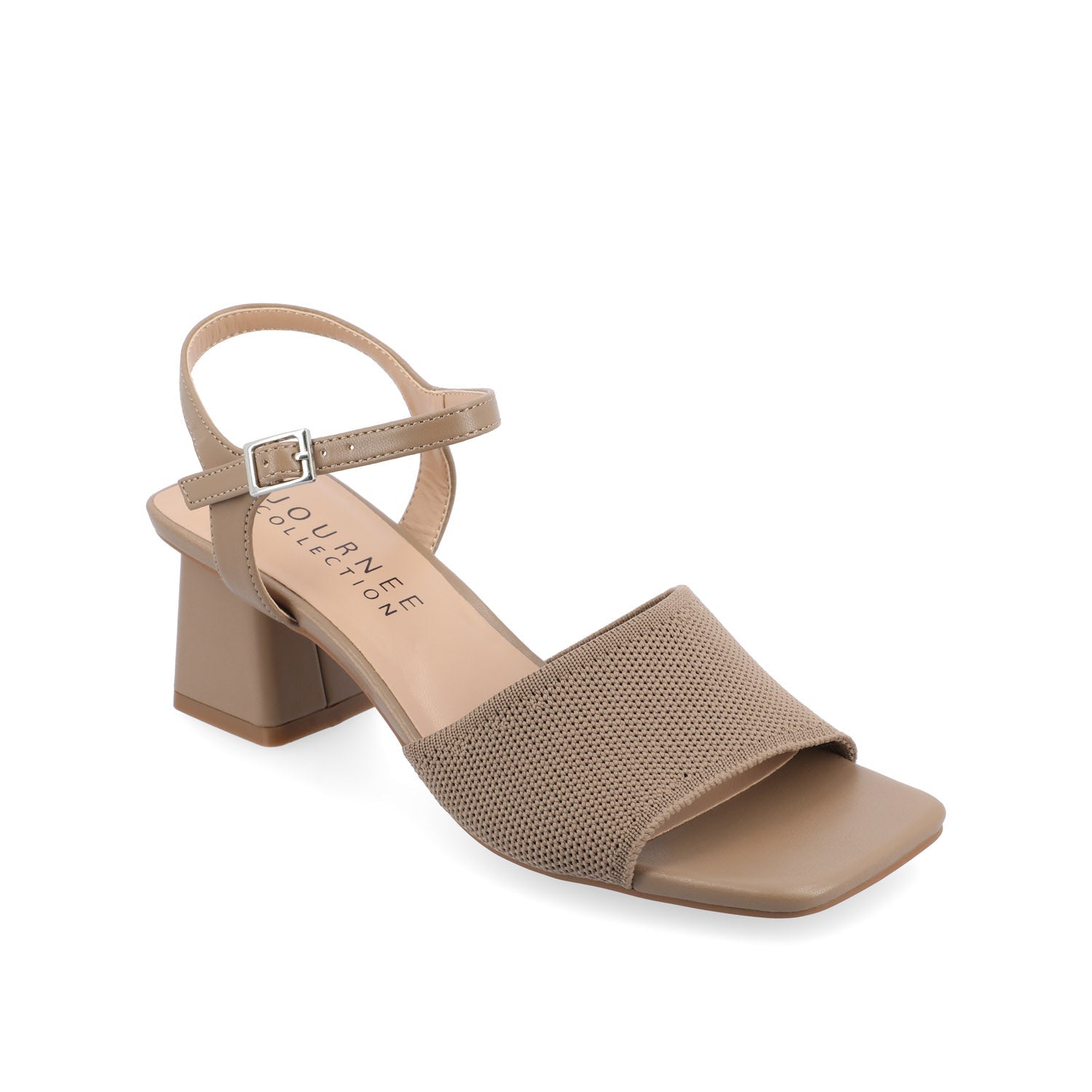 EVYLINN STRAPPY HEELS IN KNIT FABRIC - Taupe Knit