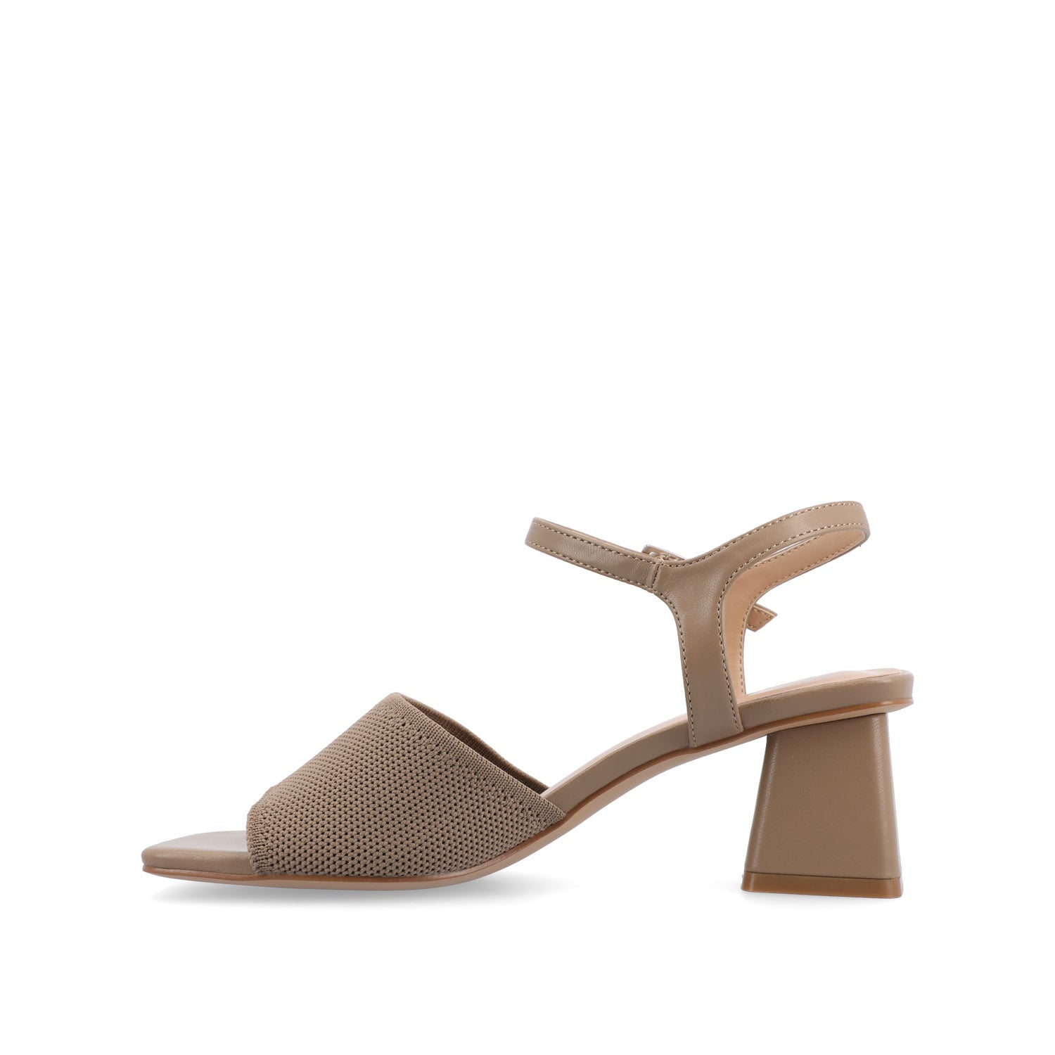 EVYLINN STRAPPY HEELS IN KNIT FABRIC - Taupe Knit