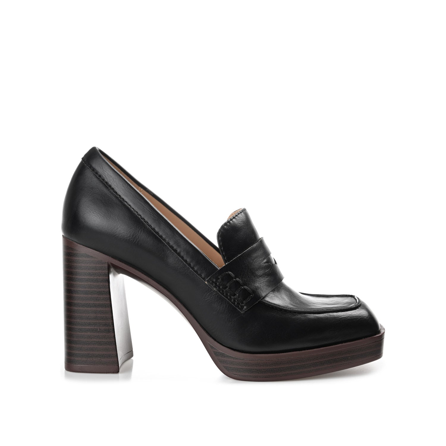 Penny Loafer Black Heel Loafers CMR CHAMARIPA Mens Elevator