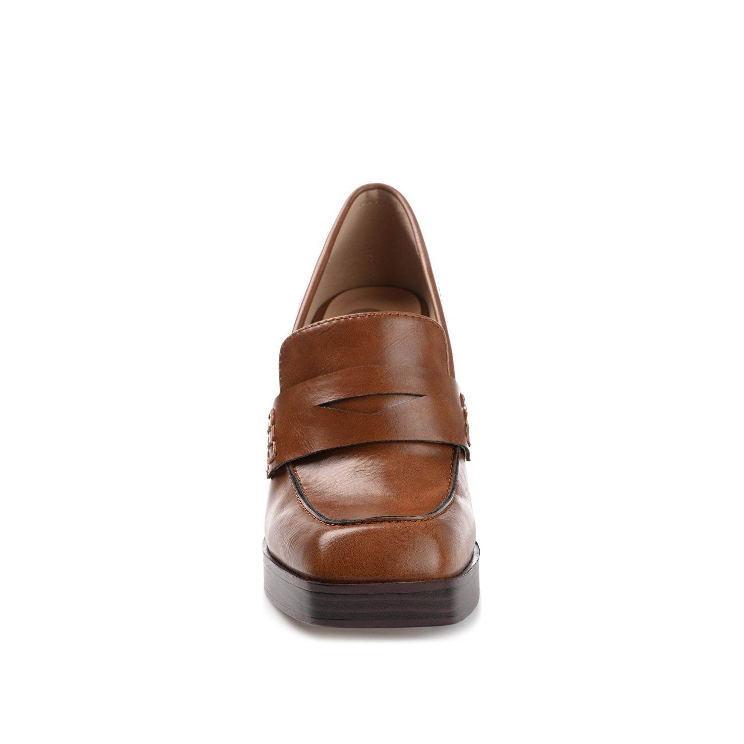 EZZEY BLOCK HEEL LOAFERS IN WIDE - Brown