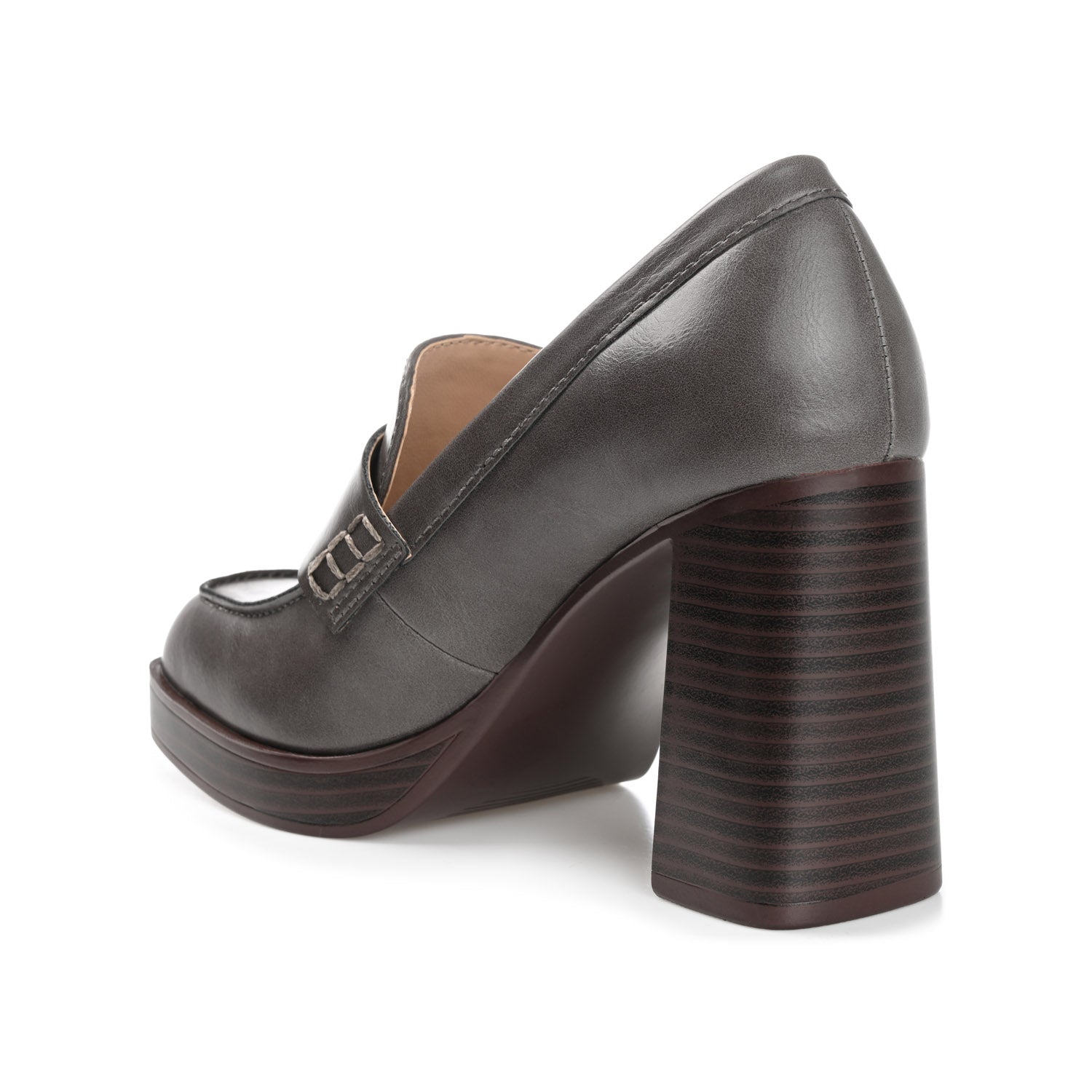 EZZEY BLOCK HEEL LOAFERS IN WIDE - Grey